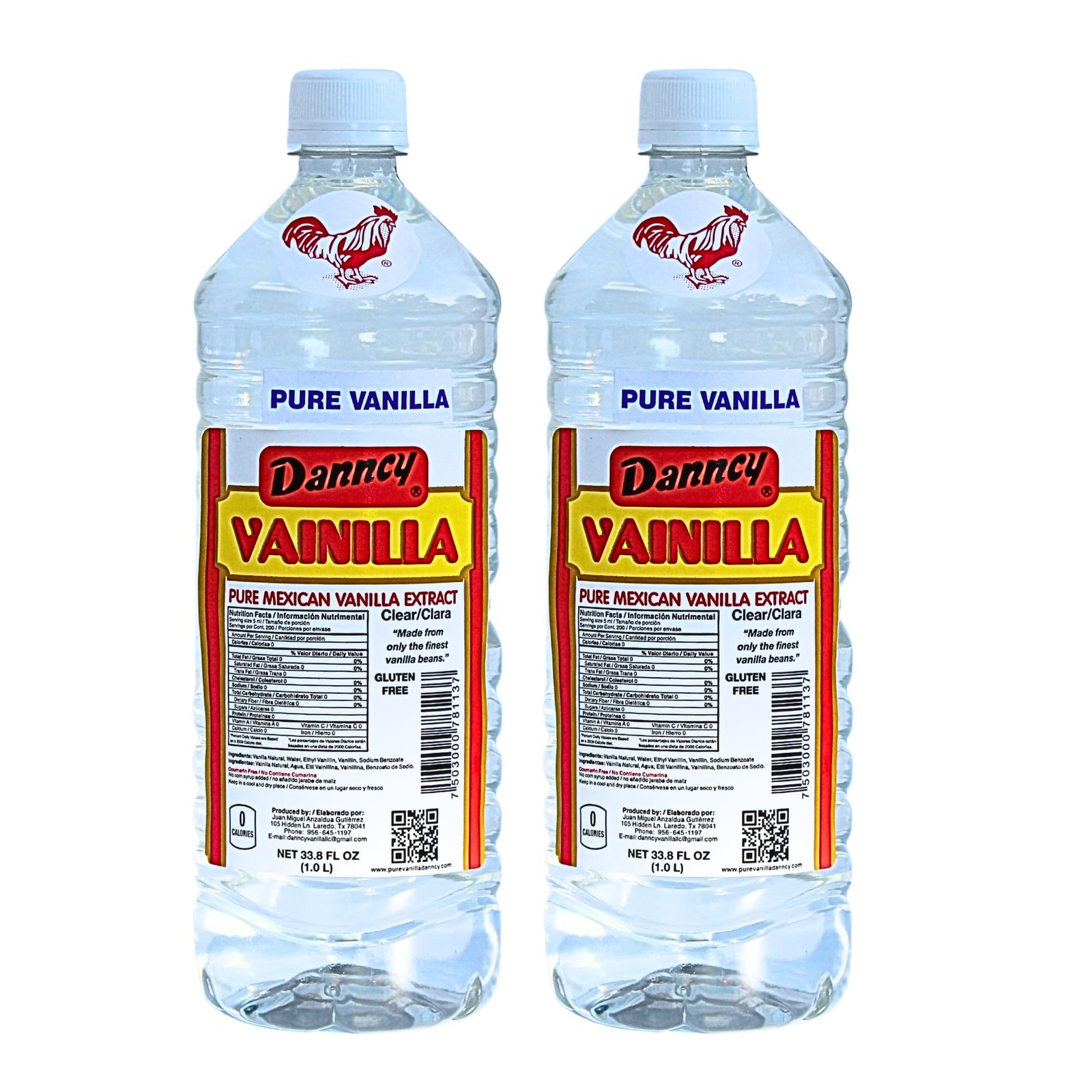 Vanilla Clear 33.8 fl oz (1L) 2 pack – Authentic Mexican Vanilla Flavor