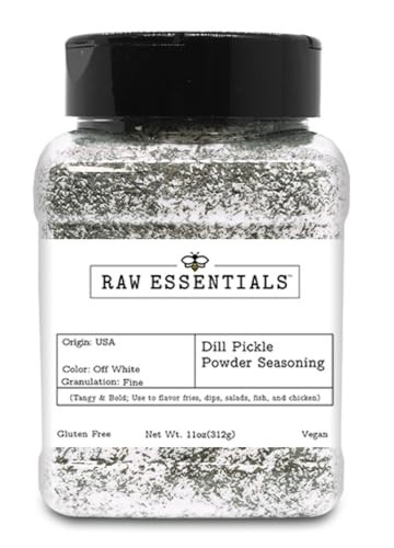 Dill Pickle Powder – Tangy Seasoning for Fries, Dips, Popcorn, Salads – 11 oz Gl