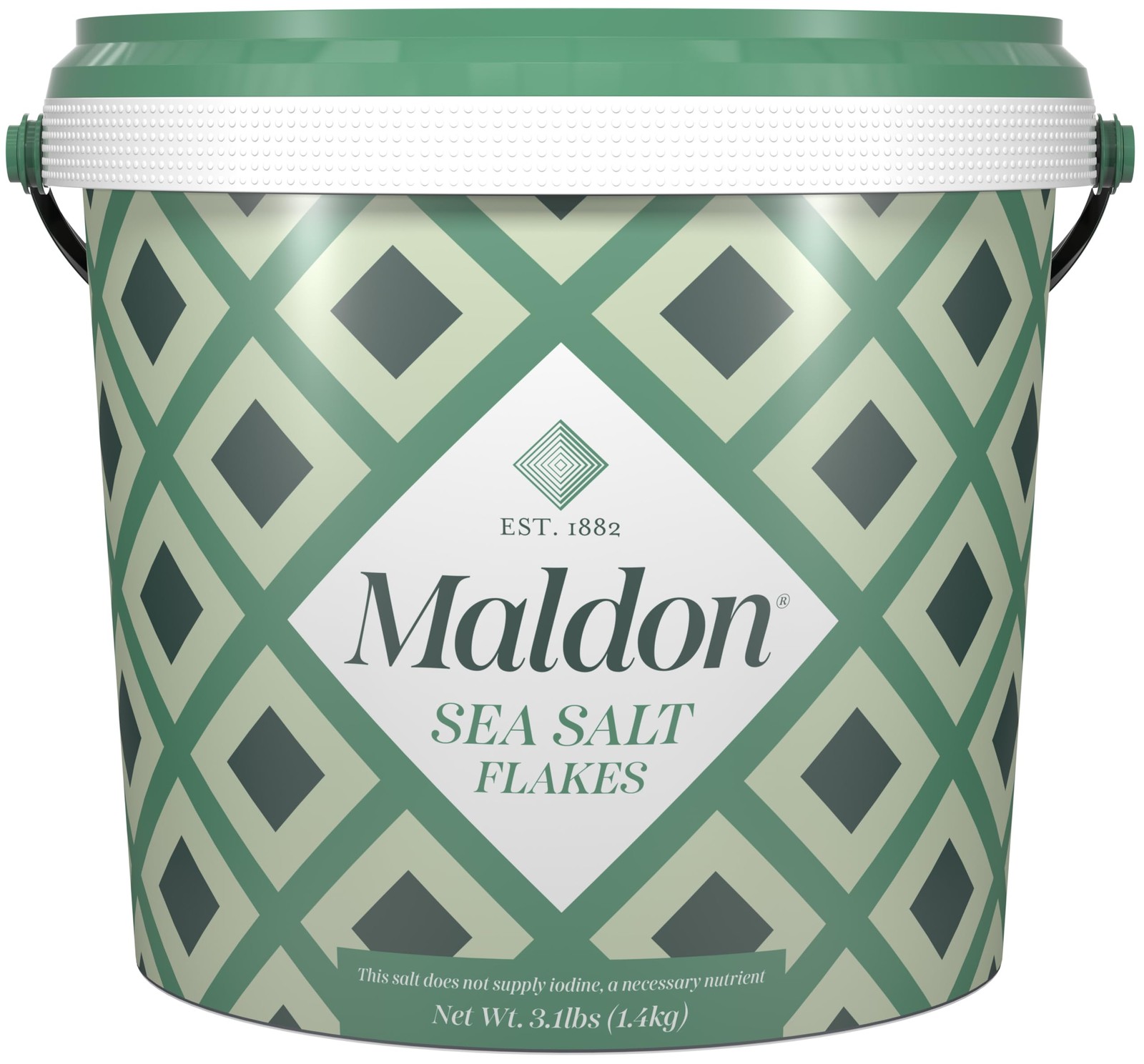 Maldon – Sea Salt Flakes Tub, 3.1 lb (1.4kg) – 49.4 Ounce (Pack of 1), white