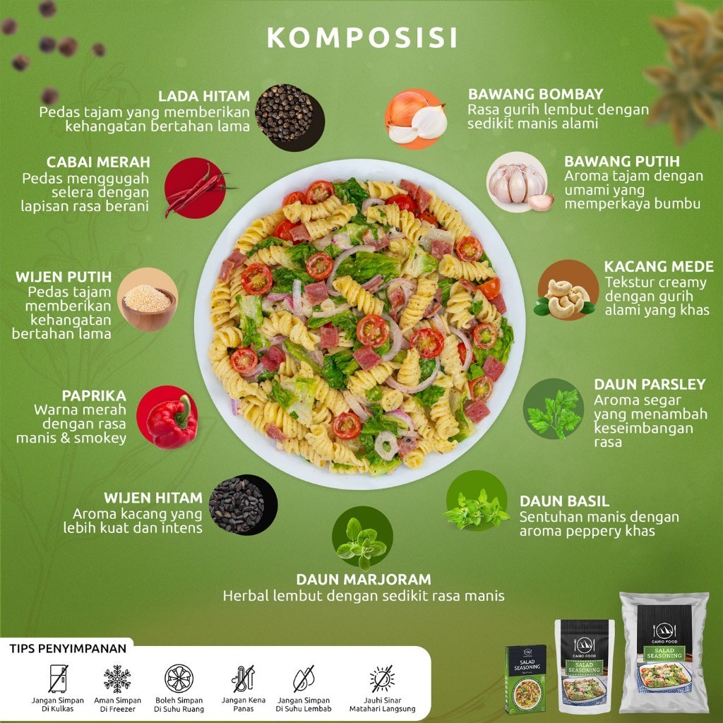 Salad Seasoning Blend, sweet heat, street flavors, bold aroma kitchen staple