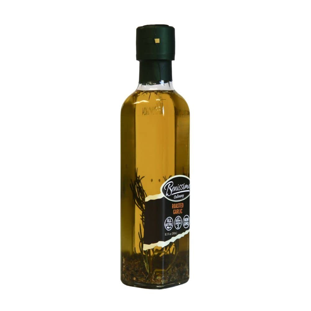 Roasted Garlic Edible Oil 8.1 Fl Oz Healthy Marinade for Meats and Vegetables