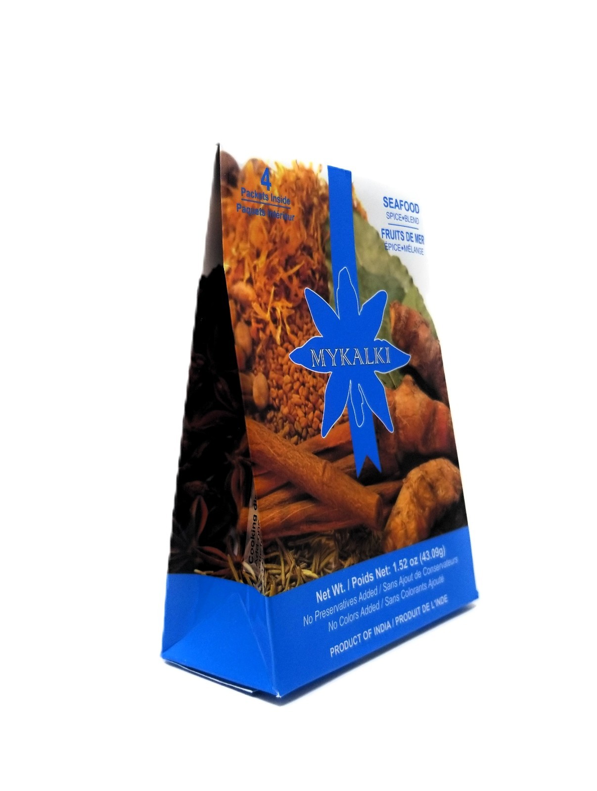 MYKALKI Seafood Spice Blend 4 Pack 1.52 oz Indian No Preservatives No Colors