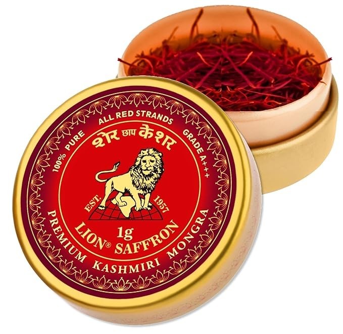 LION BRAND SAFFRON Premium Kashmiri Mongra Saffron/Kesar (A+++ Grade) 1Gm Pack-1