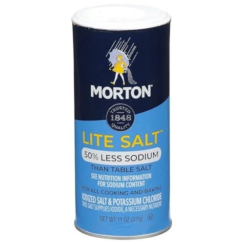 Salt Substitute 11 Ounce Canister 50% Less Sodium Potassium Chloride Blend Pack