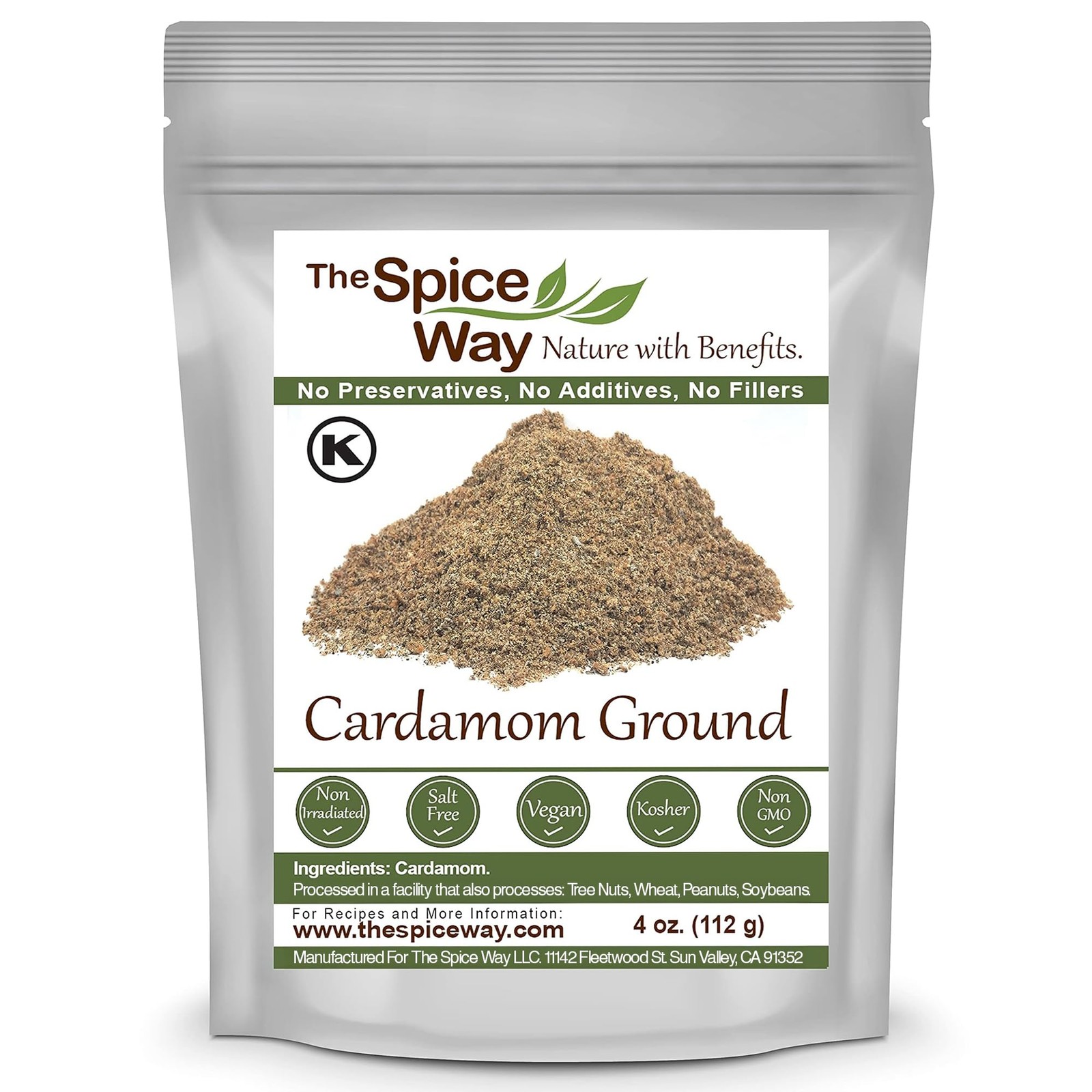The Spice Way Cardamom Ground – (4 oz) Ground Green Decorticated Cardamom Pow…