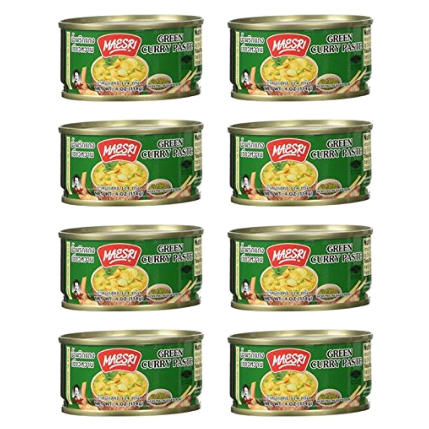 Gourmet 4 Oz Maesri Thai Green Curry Paste – Multi-Pack for Culinary Delights
