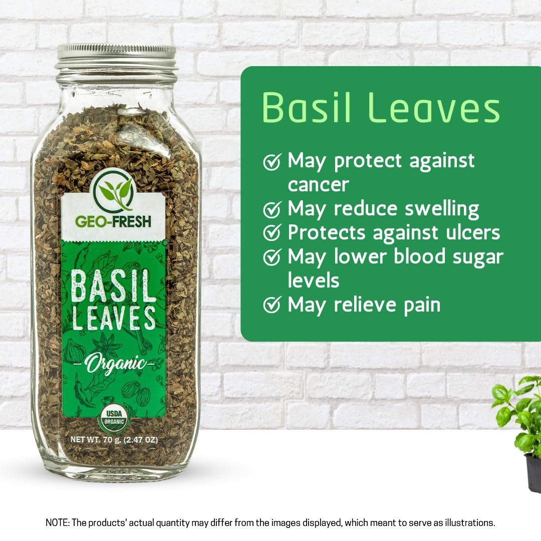Organic Basil, 2.47 oz (70g), Non-GMO, Kosher, 100% Organic, Gluten Free, USD…