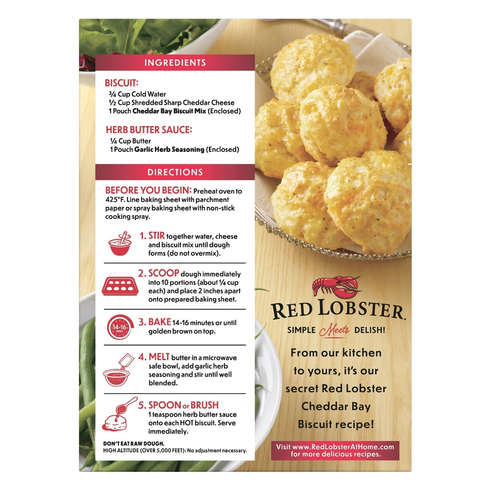 RED LOBSTER Cheddar Bay Biscuit Mix Garlic Herb Seasoning 11.3 oz Box – 2 PACK