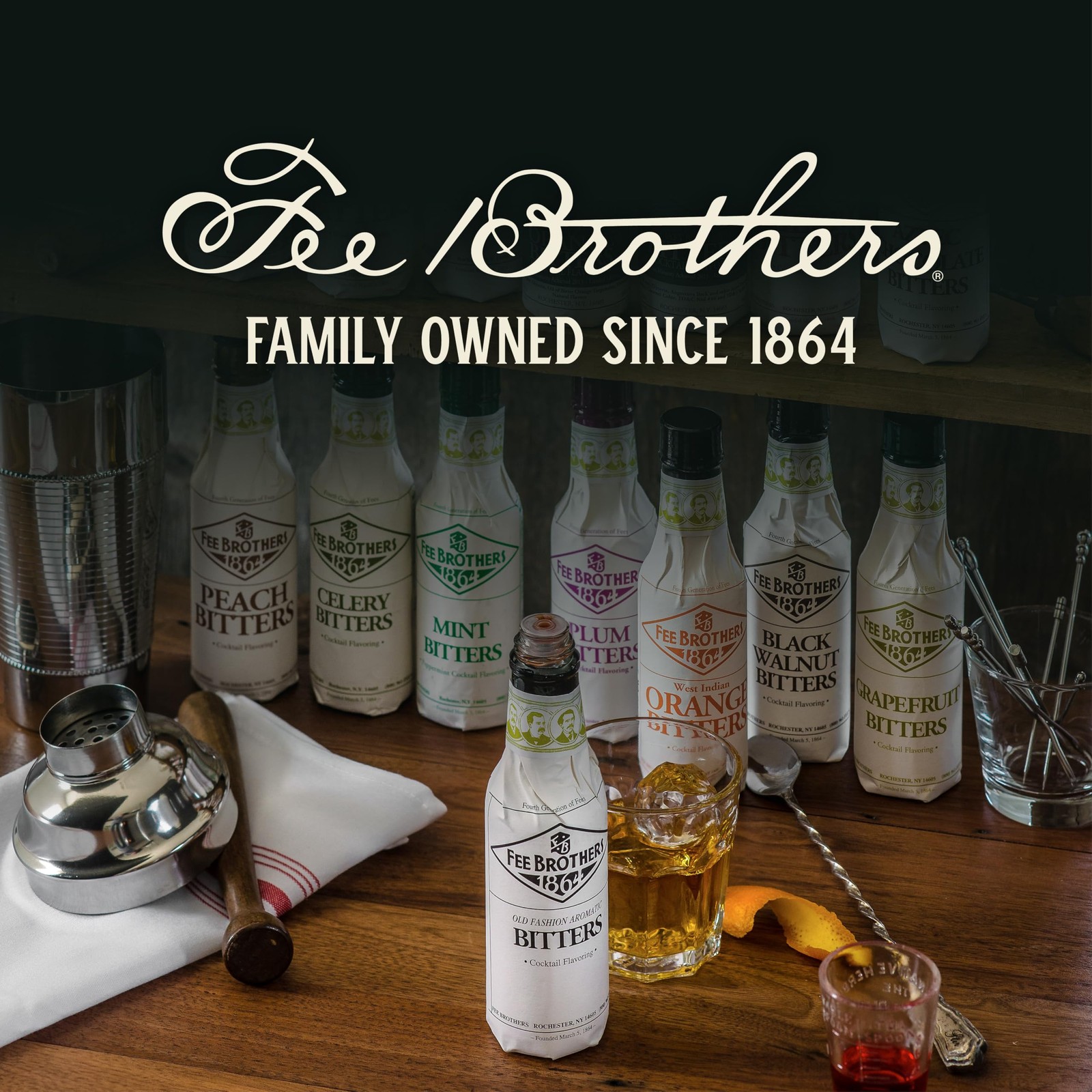 Fee Brothers Toasted Almond Cocktail Bitters – Aromatic 5 Fl Oz (Pack of 1)