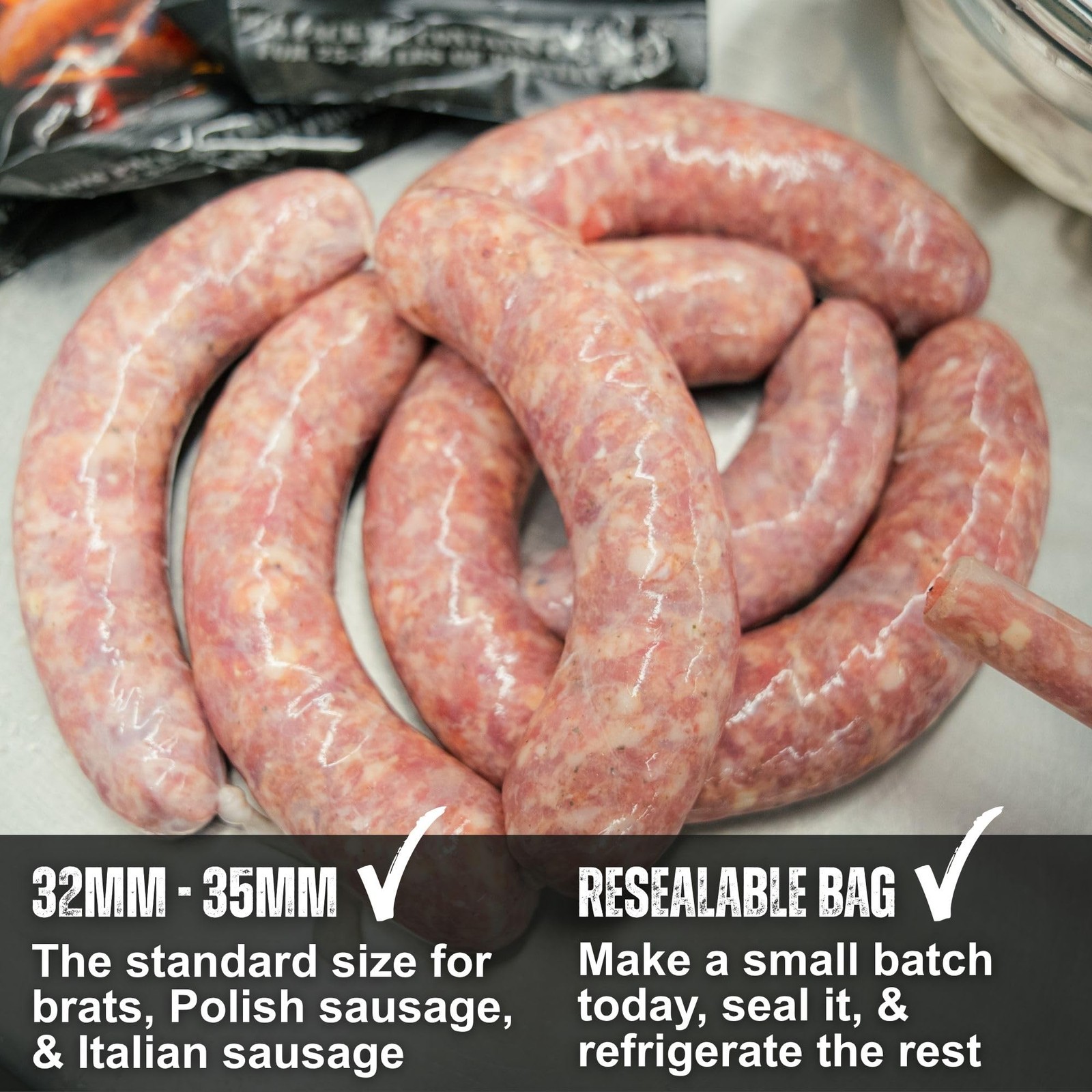 Natural Hog Casings 3235mm Edible Sausage for 30lb Meat Bratwurst Italian