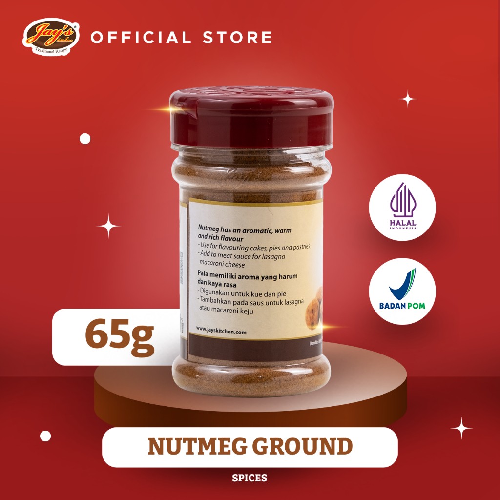 Ground Nutmeg Powder 65g warm baking spice aromatic authentic flavor
