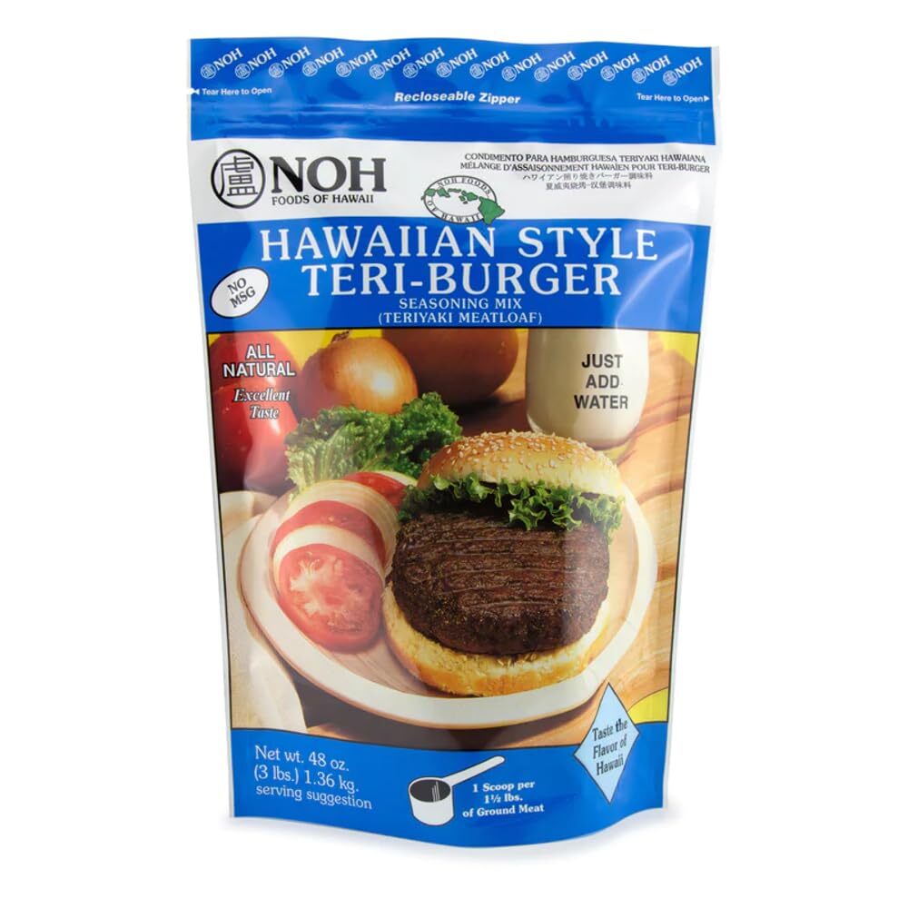 NOH Foods Hawaiian-Style Teri-Burger Seasoning Mix – 48oz (3lb) Recloseable Bag