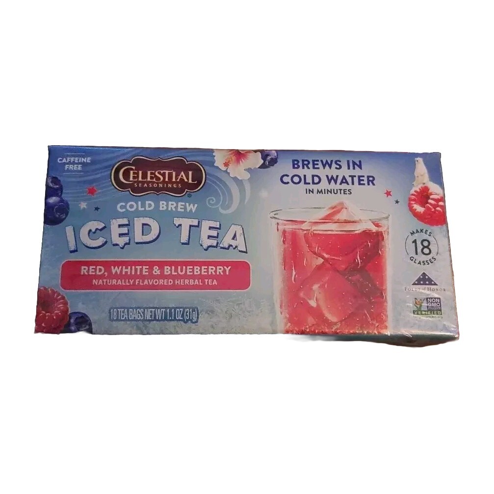4 Celestial Seasonings Cold Brew Red White & Blueberry Herbal Iced Tea – New
