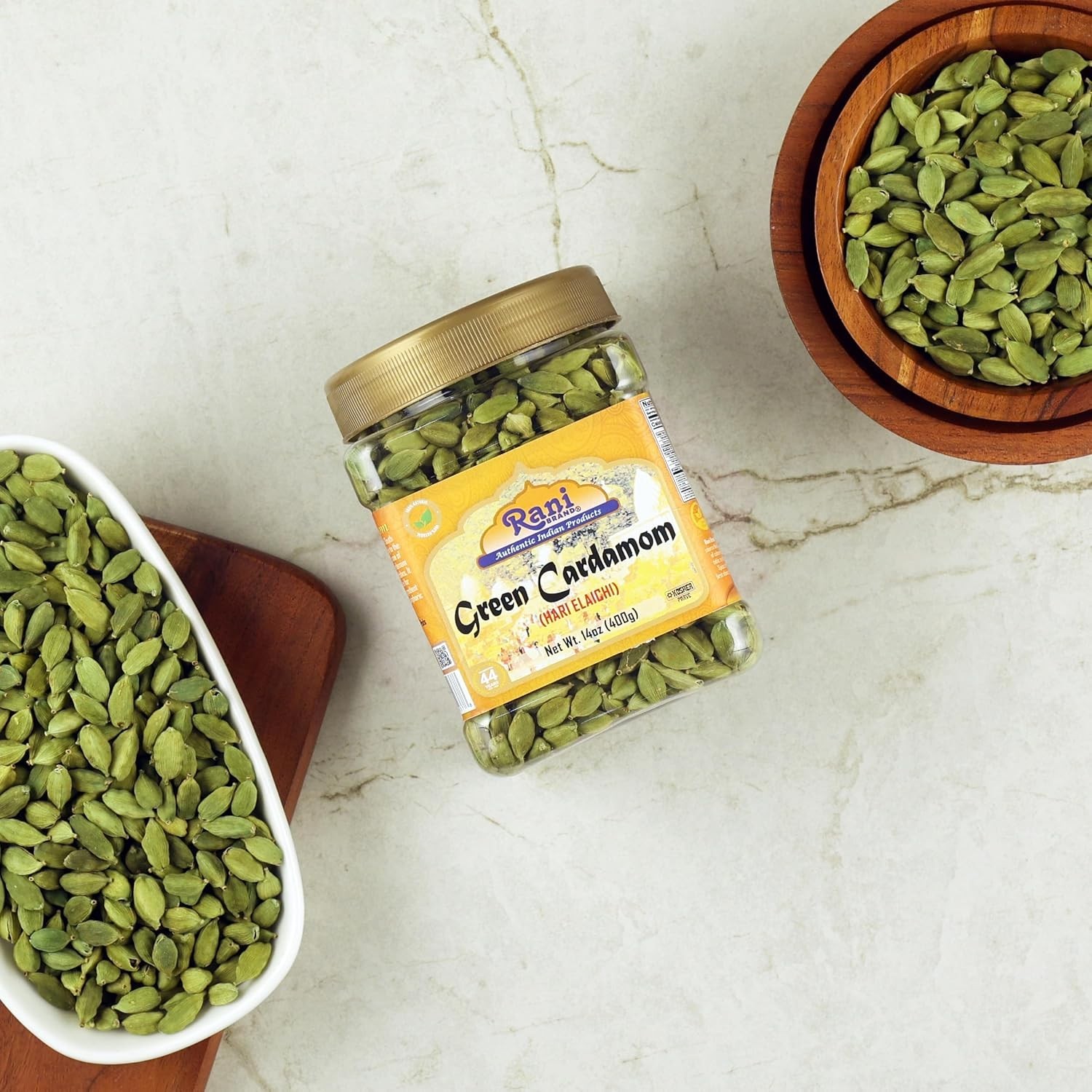 Rani Green Cardamom Pods 14oz PET Jar