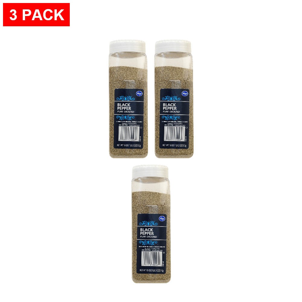 Kroger Pure Ground Black Pepper 18 oz – Pack of 3