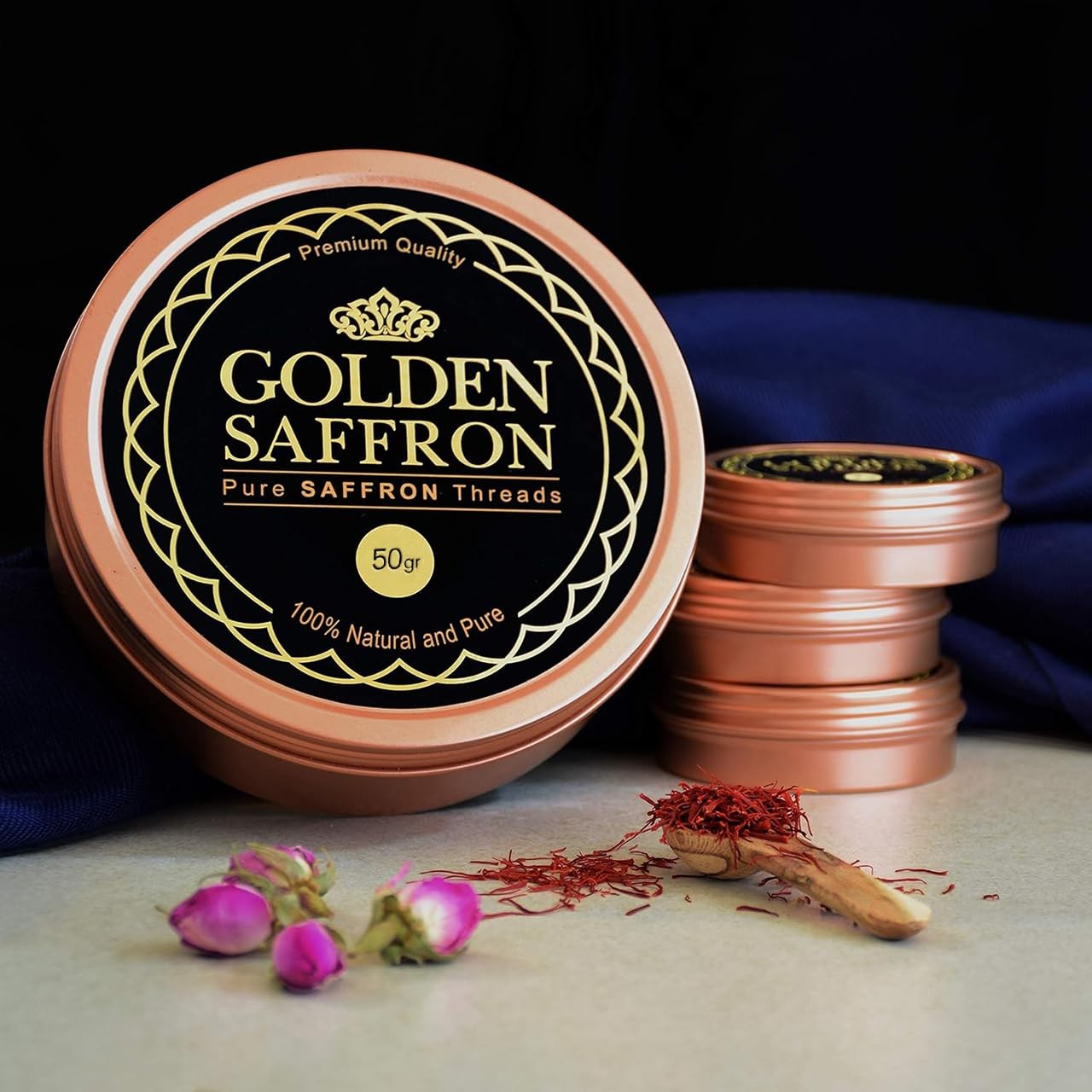 Golden Saffron, Finest Pure Premium All Red Saffron Threads, Grade A+ Super N…