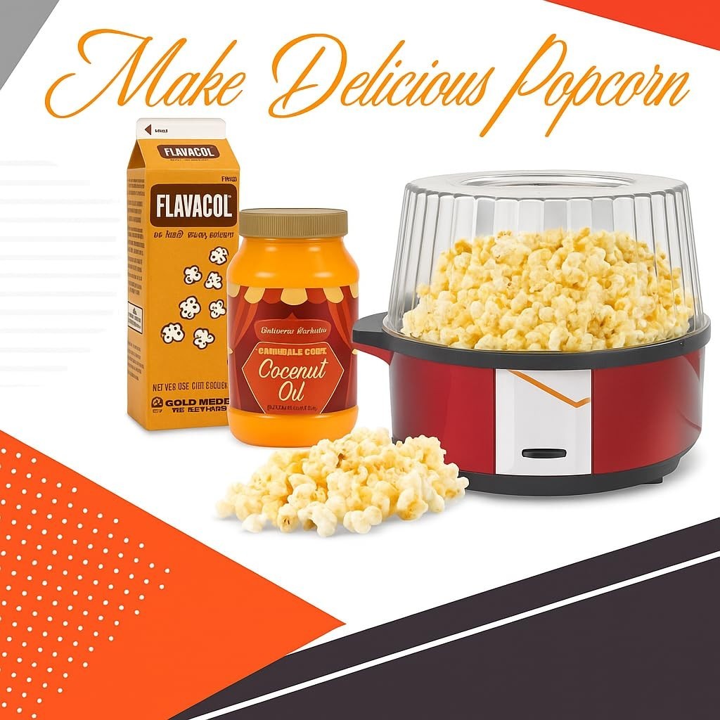– Flavacol Popcorn Seasoning Salt 35oz & Concession Essentials Coconut Oil 32…