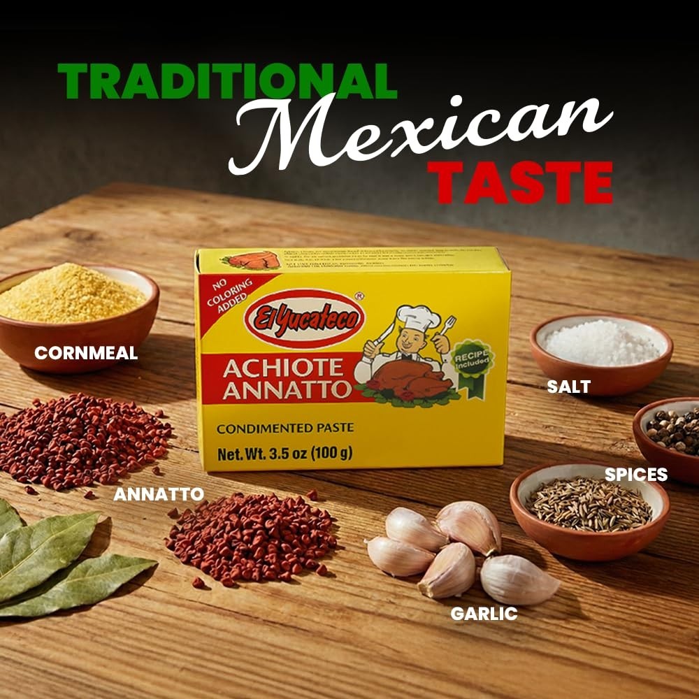 Rich Annatto Achiote Paste – 3 Pack (3.5 oz each) for Traditional Mexican Flavor