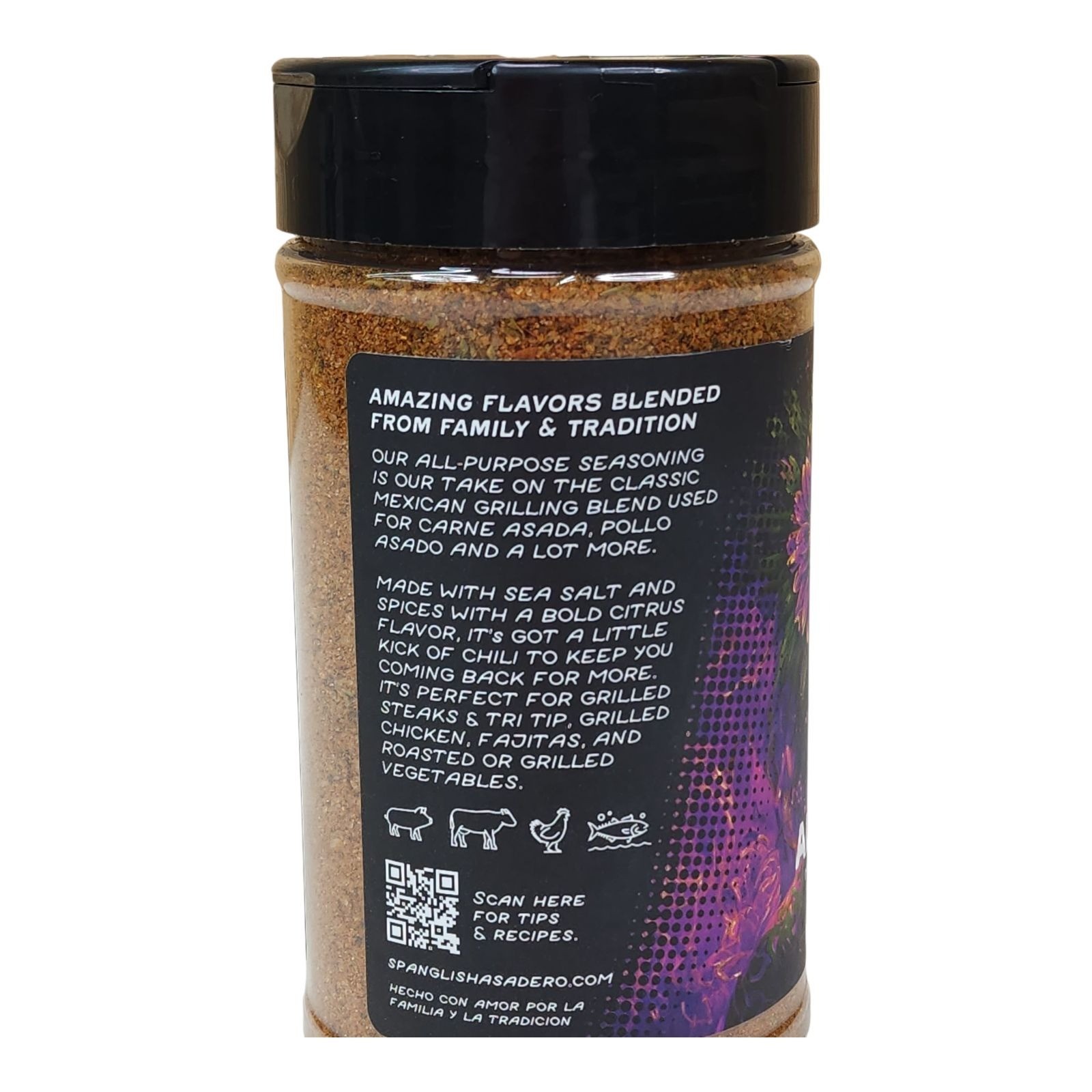 Spanglish Asadero All Purpose Seasoning 8.3oz Blend For Grilled Meats & Veggies