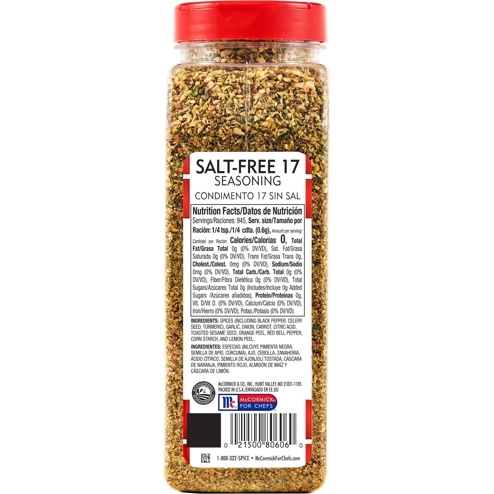 Lawrys Salt Free 17 Seasoning, 20 oz – One 20 Ounce Container of 17 Seasoning