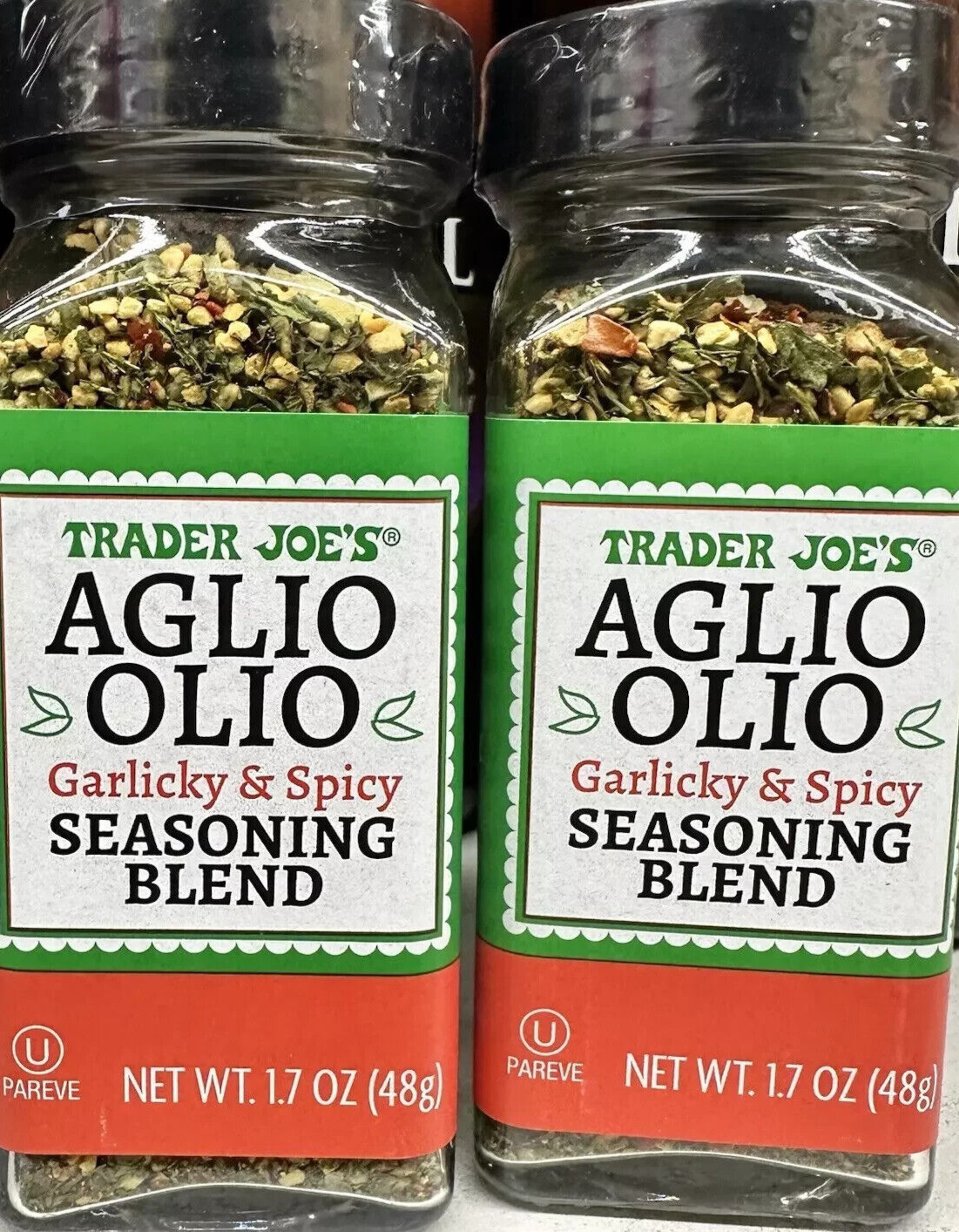 Trader Joe’s Aglio Olio Seasoning Blend Limited Edition 2 Pack Garlicy & Spicy