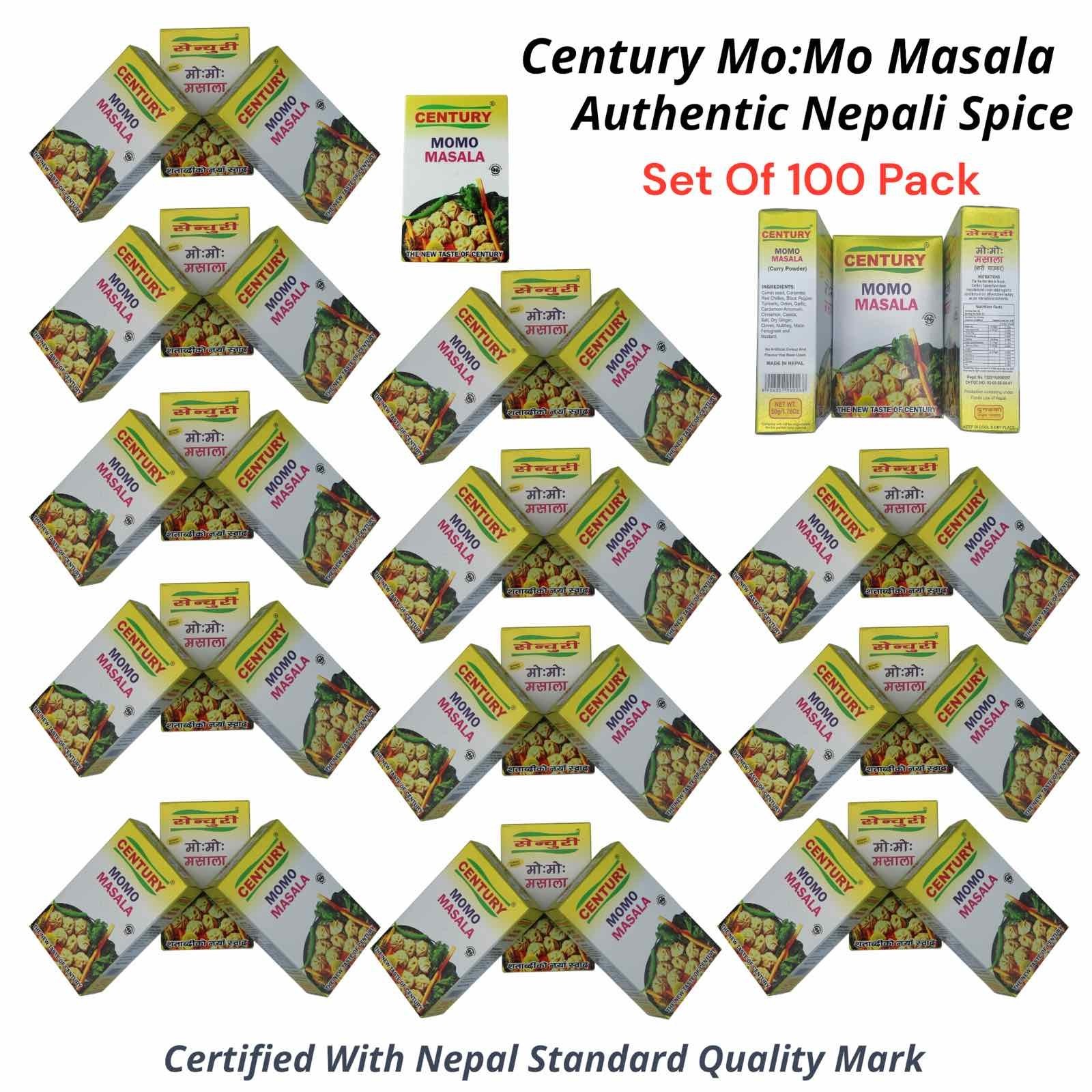 Century Mo:mo Masala Curry Powder Pack of 100 Certified with Nepal Quality Mark