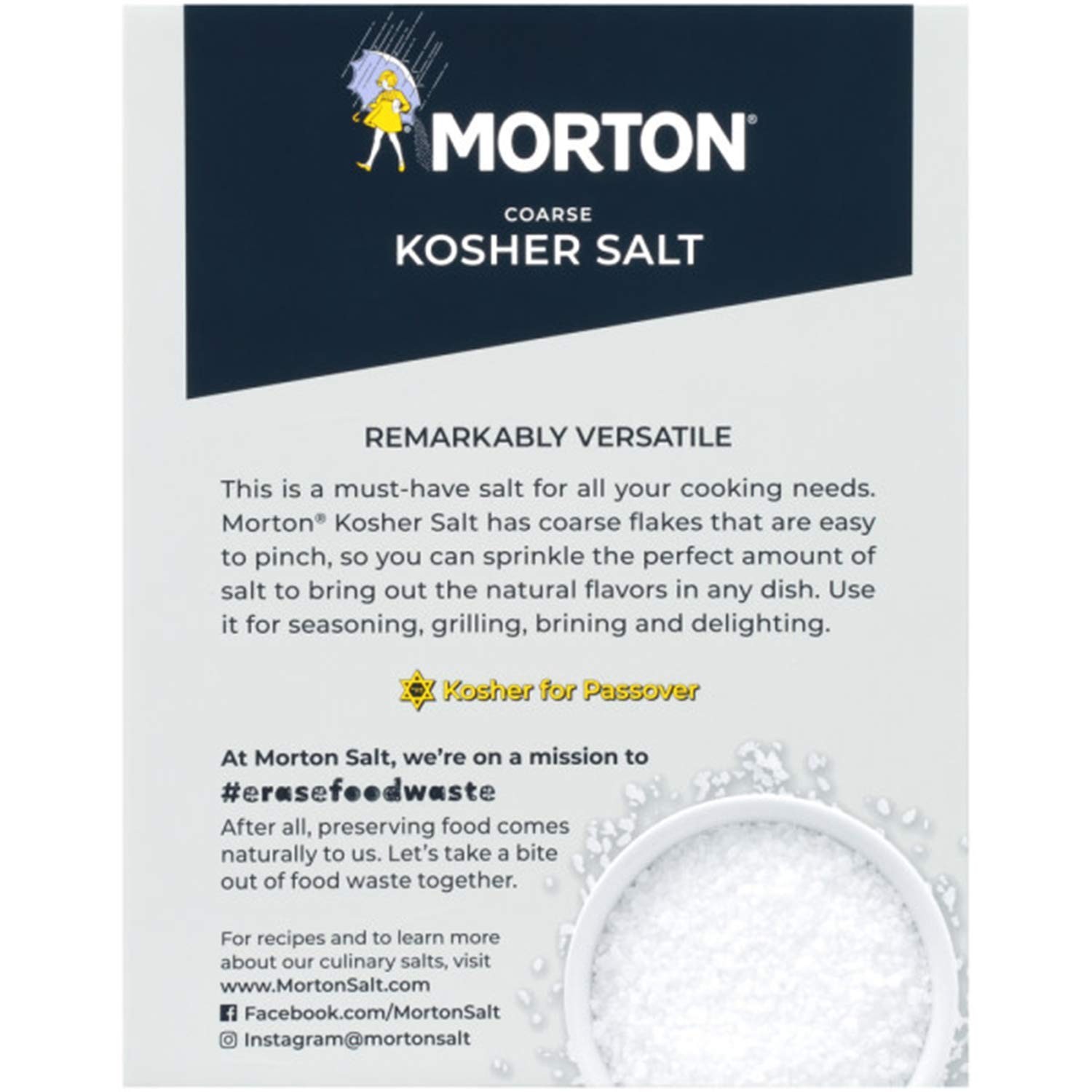 48 oz Kosher Salt, Coarse Flakes – Ideal for Cooking & Baking, 4-Pack