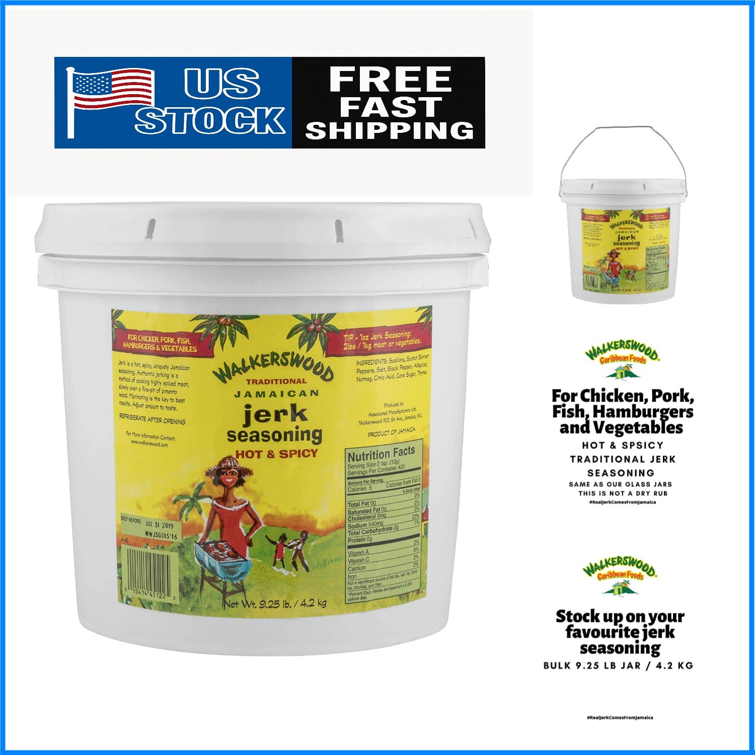 Gourmet Jamaican Jerk Seasoning, 128 Fl Oz: Best World Food for Meats & Veggies