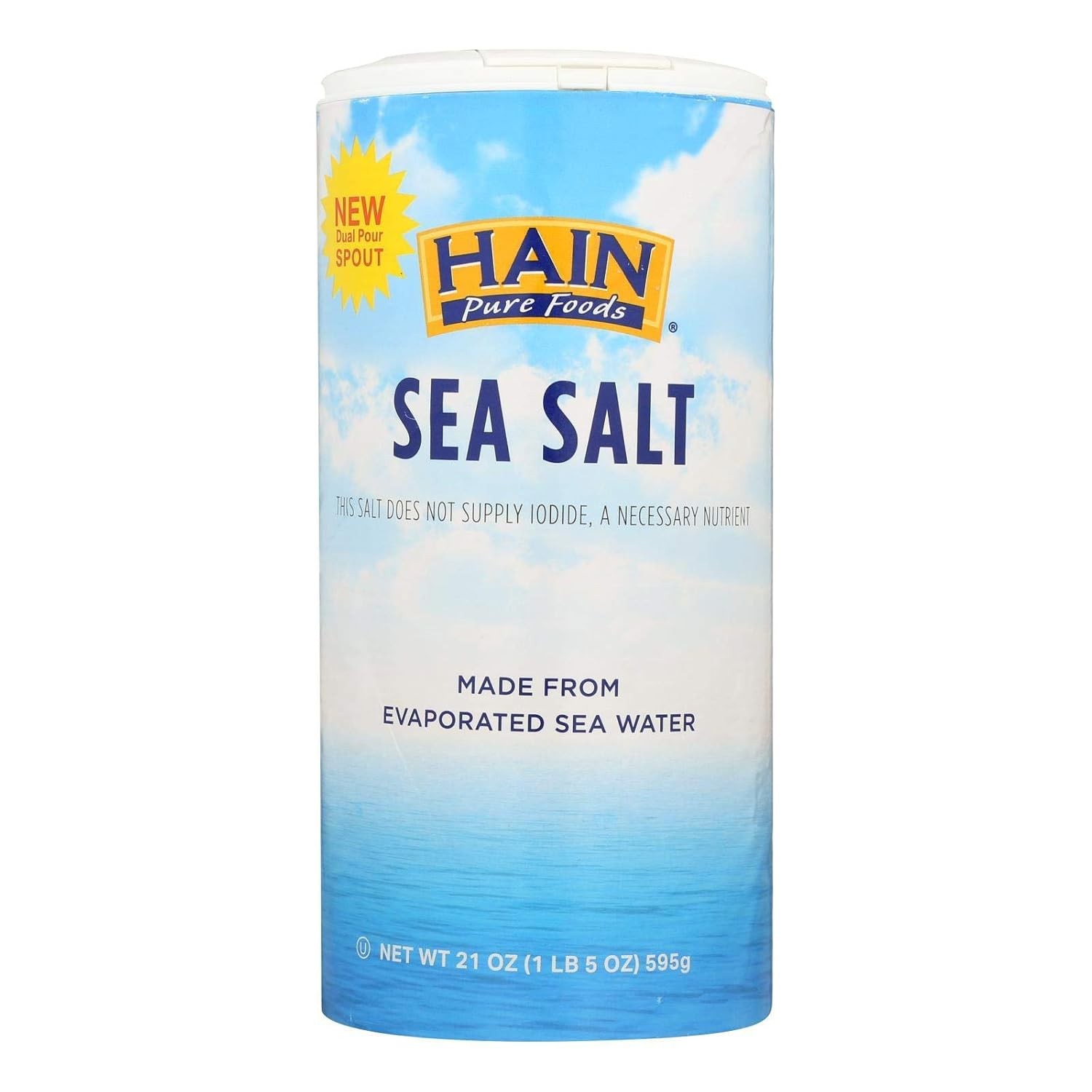 Hain Celestial Sea Salt Natural Culinary Sea Salt 21 oz Case of 8 (Pack of 8)