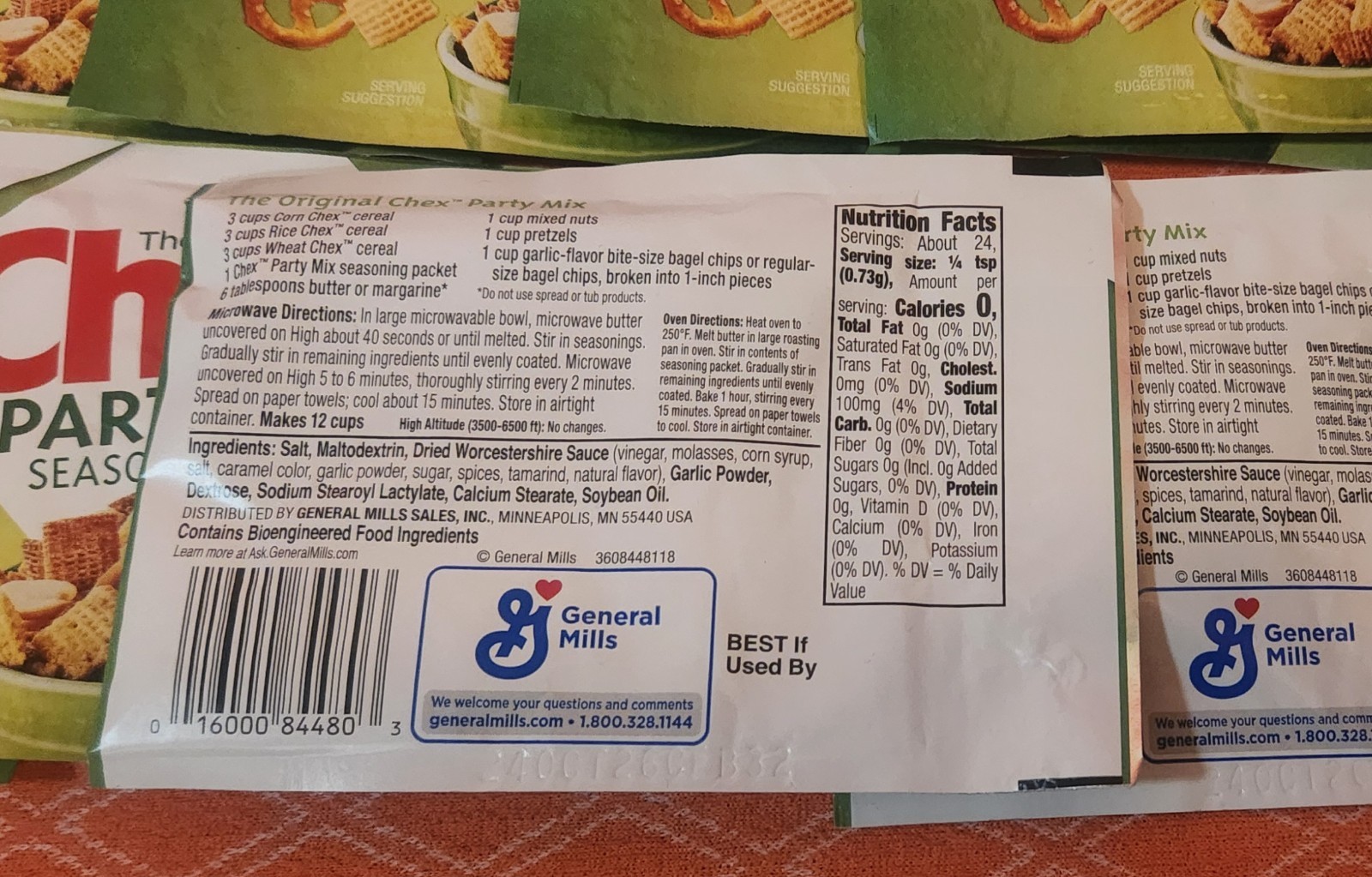 CHEX PARTY MIX SEASONING BLEND 20 PACKETS EXP. 07/2027