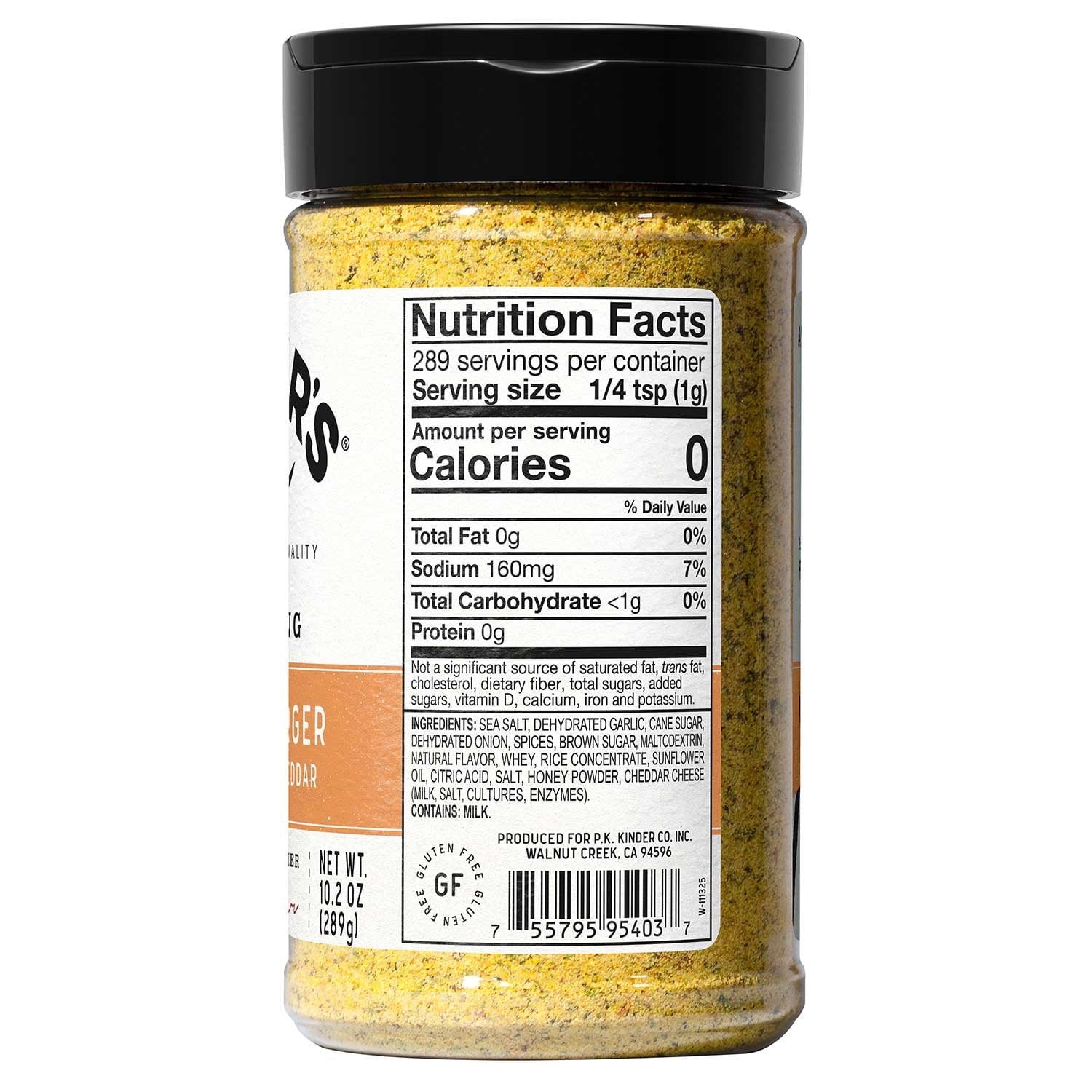 Kinder’s Tavern Garlic & Cheddar Burger Seasoning, 10.2 oz.