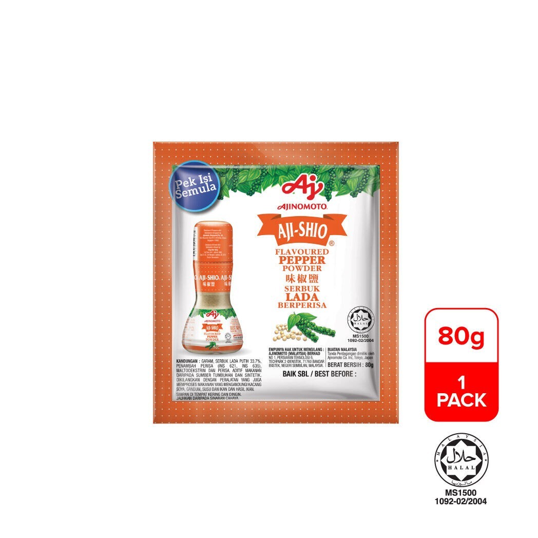 Ajinomoto Aji-Shio Flavoured Aromatic White & Black Pepper Bottle Refill Pack