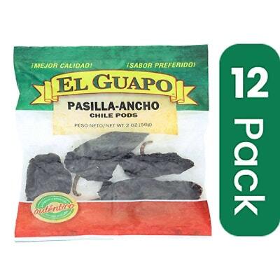 EL Guapo Whole Pasilla Ancho Chile Pod – 2 Ounce (Pack of 12)