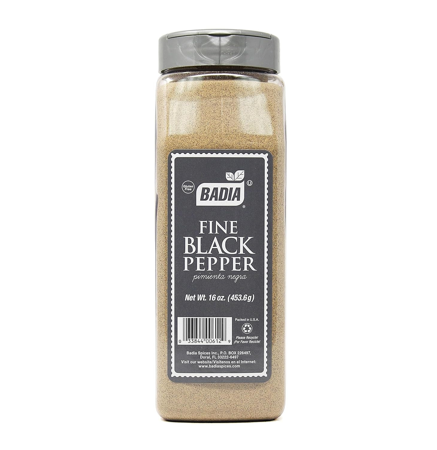 Badia Fine Ground Black Pepper, 16 Oz – Smooth, Bold & Aromatic Pure Black Peppe