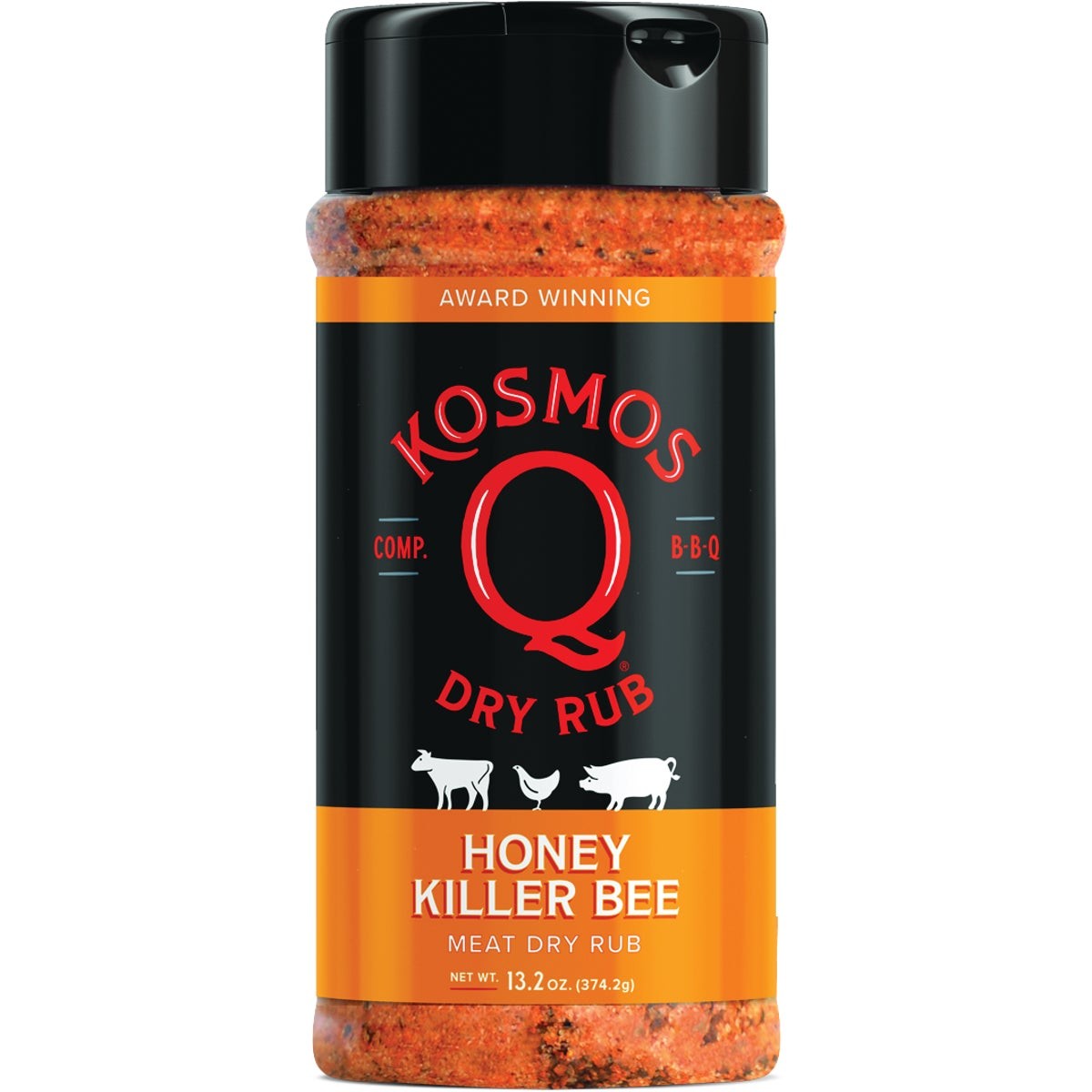 Kosmos Q 13.2 Oz. Honey Killer Bee Meat Rub Rub-KB-SHK KOSMOS Q Rub-KB-SHK