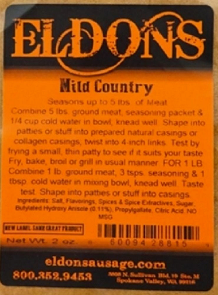 Mild Country Breakfast Sausage Seasoning Spices with Cure Seasons 5 Pounds #8815