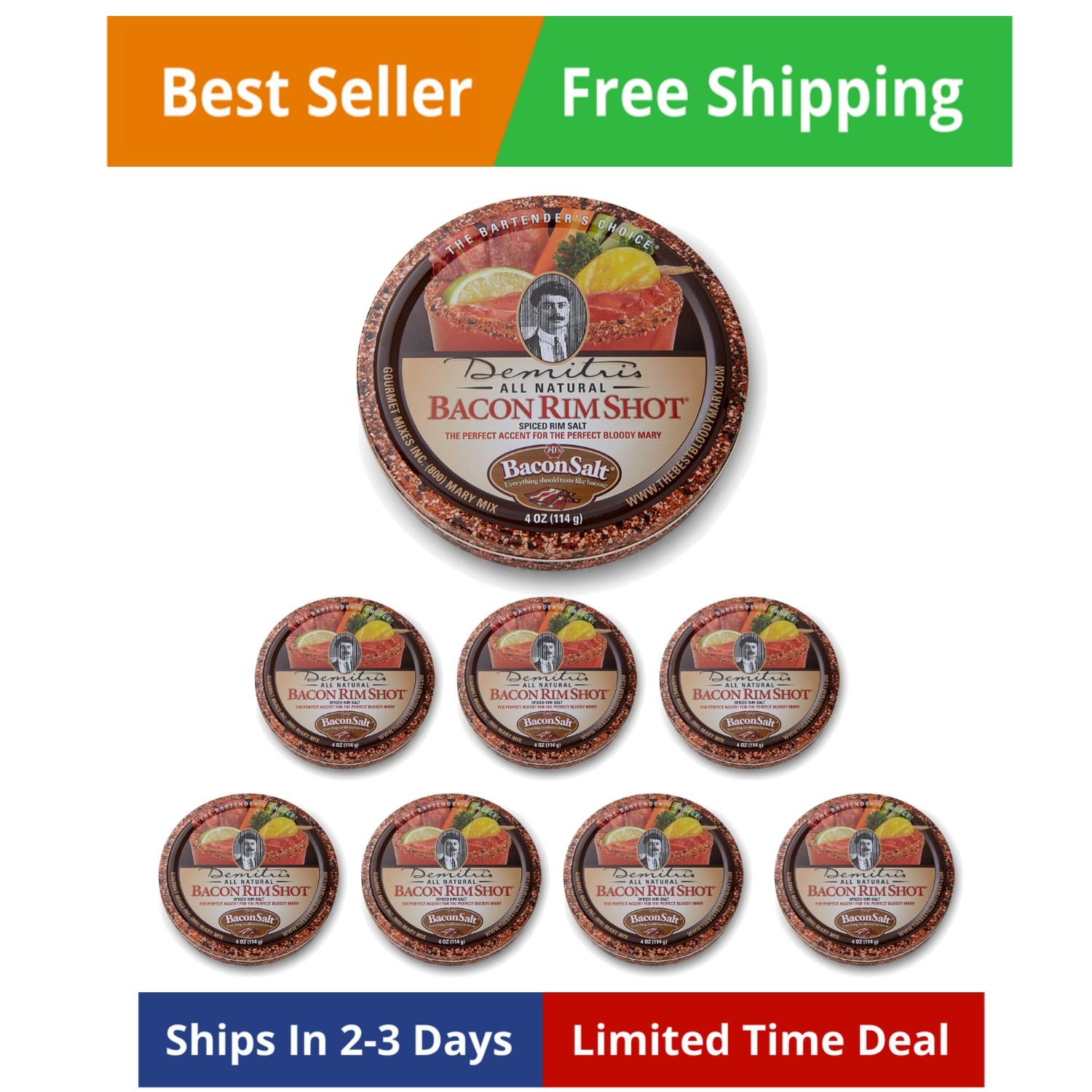 Bacon RimShot Spiced Rim Salt – Bacon Flavored Salt Rimmer For Cocktails – Pe…