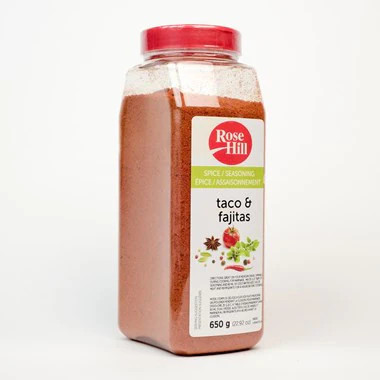 Rose Hill Taco & Fajita Spice, 650g/1.4lbs., {Imported from Canada}