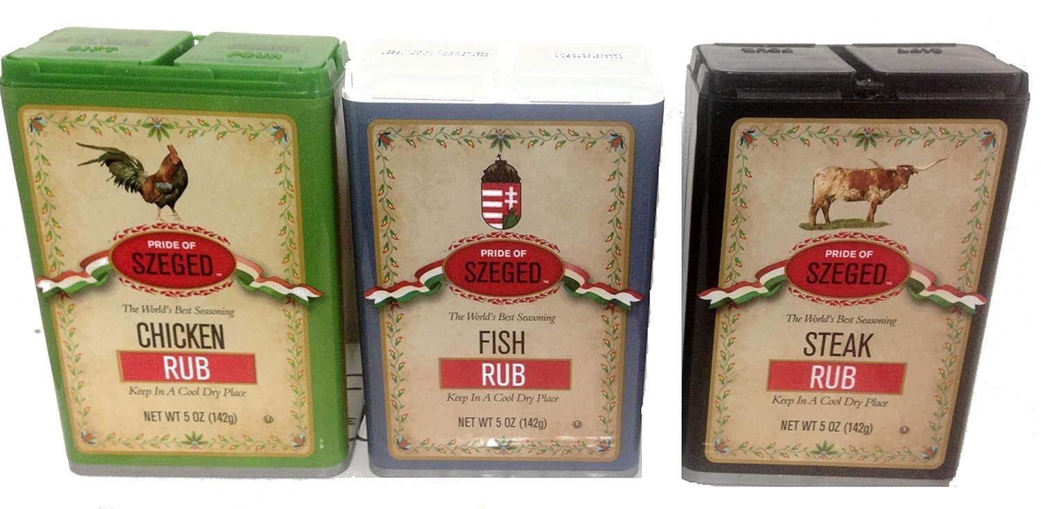 Szeged Assorted Meat Rub(5oz) Combo, 3 Pk ~ YANKEETRADERS® ~ FREE SHIPPING