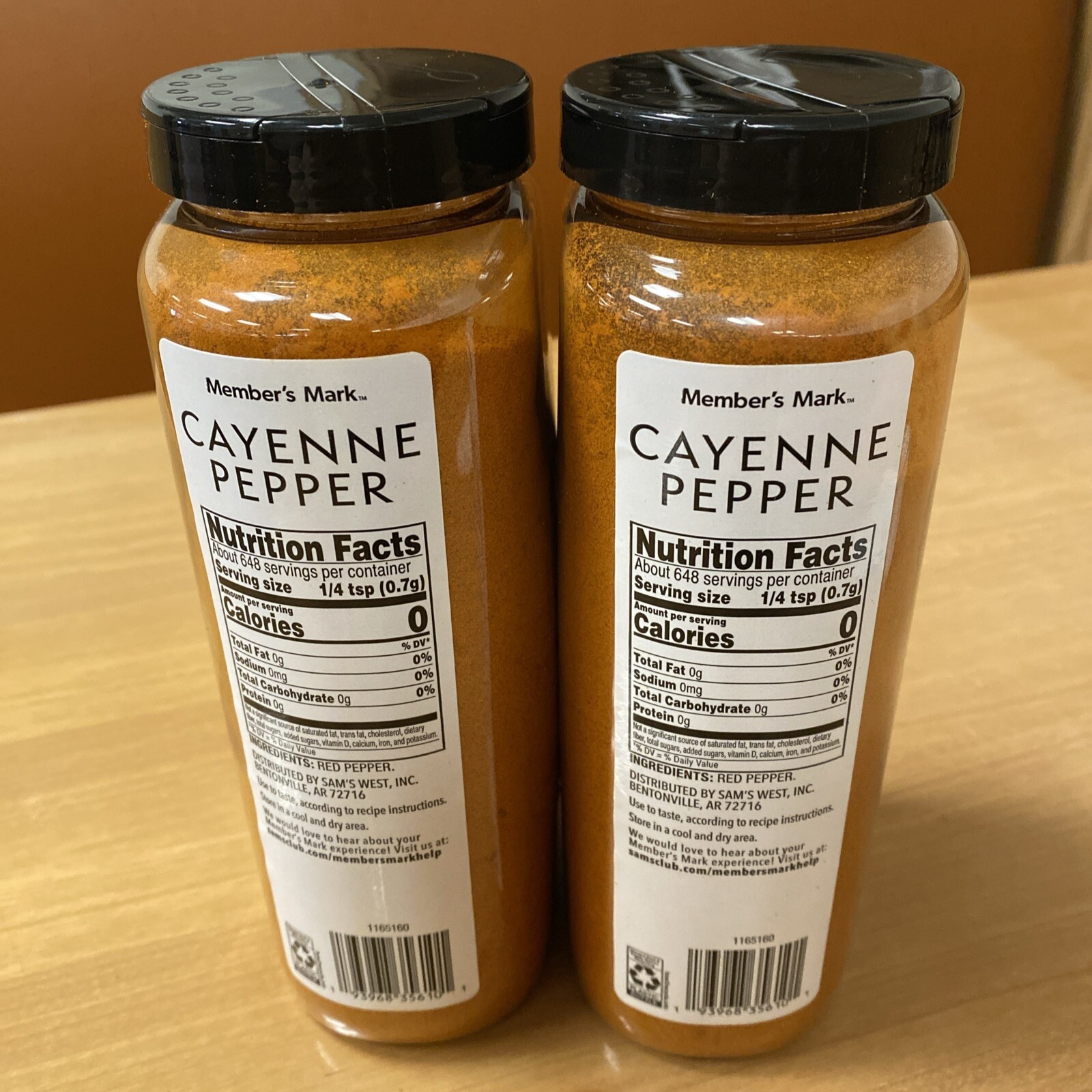 Member’s Mark Cayenne Pepper 2 PK 16oz Each-Gluten Free/GMO Free Best By11/2027