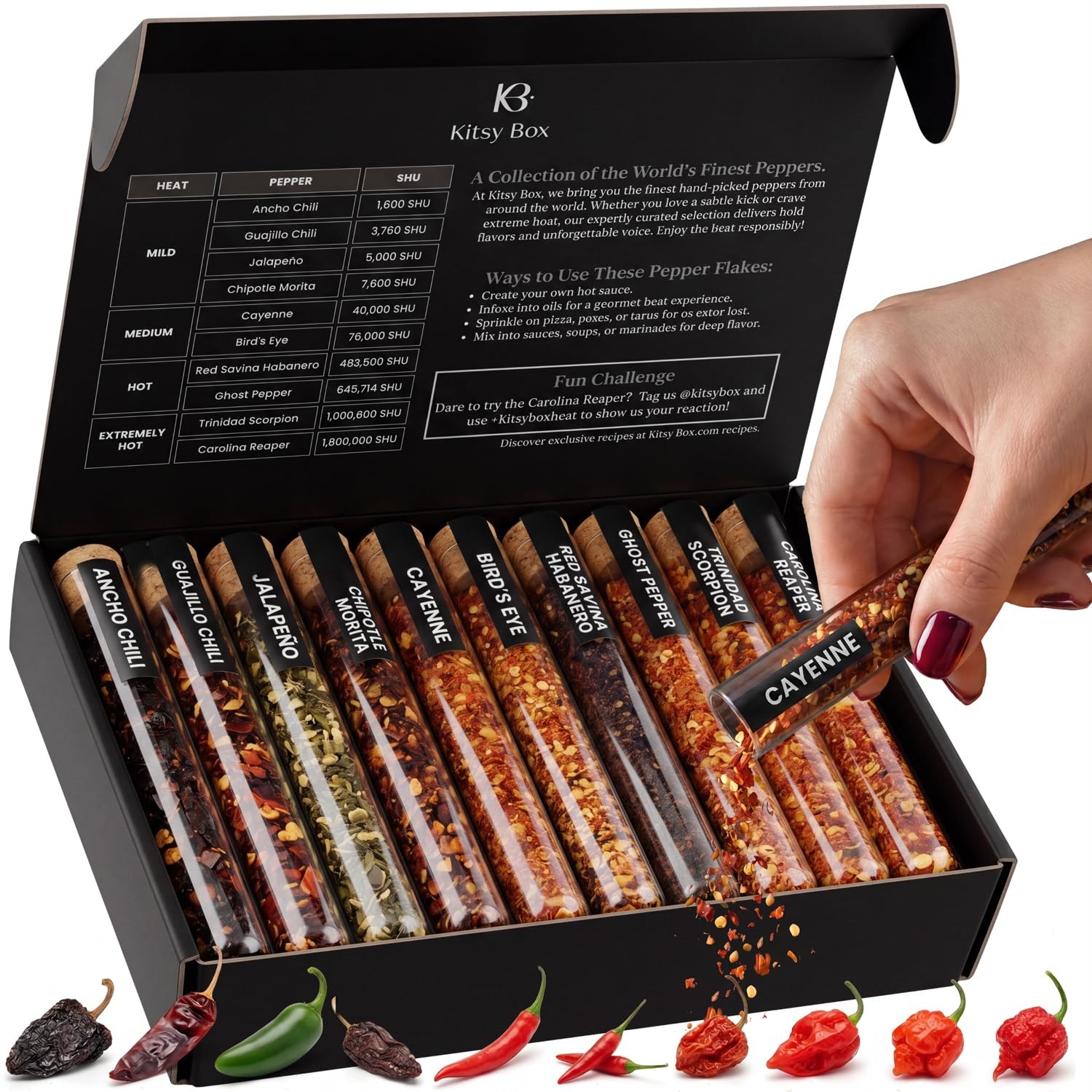 Crushed Pepper Flakes Variety Pack – 10 Chili Flake Peppers from Mild to Worl…