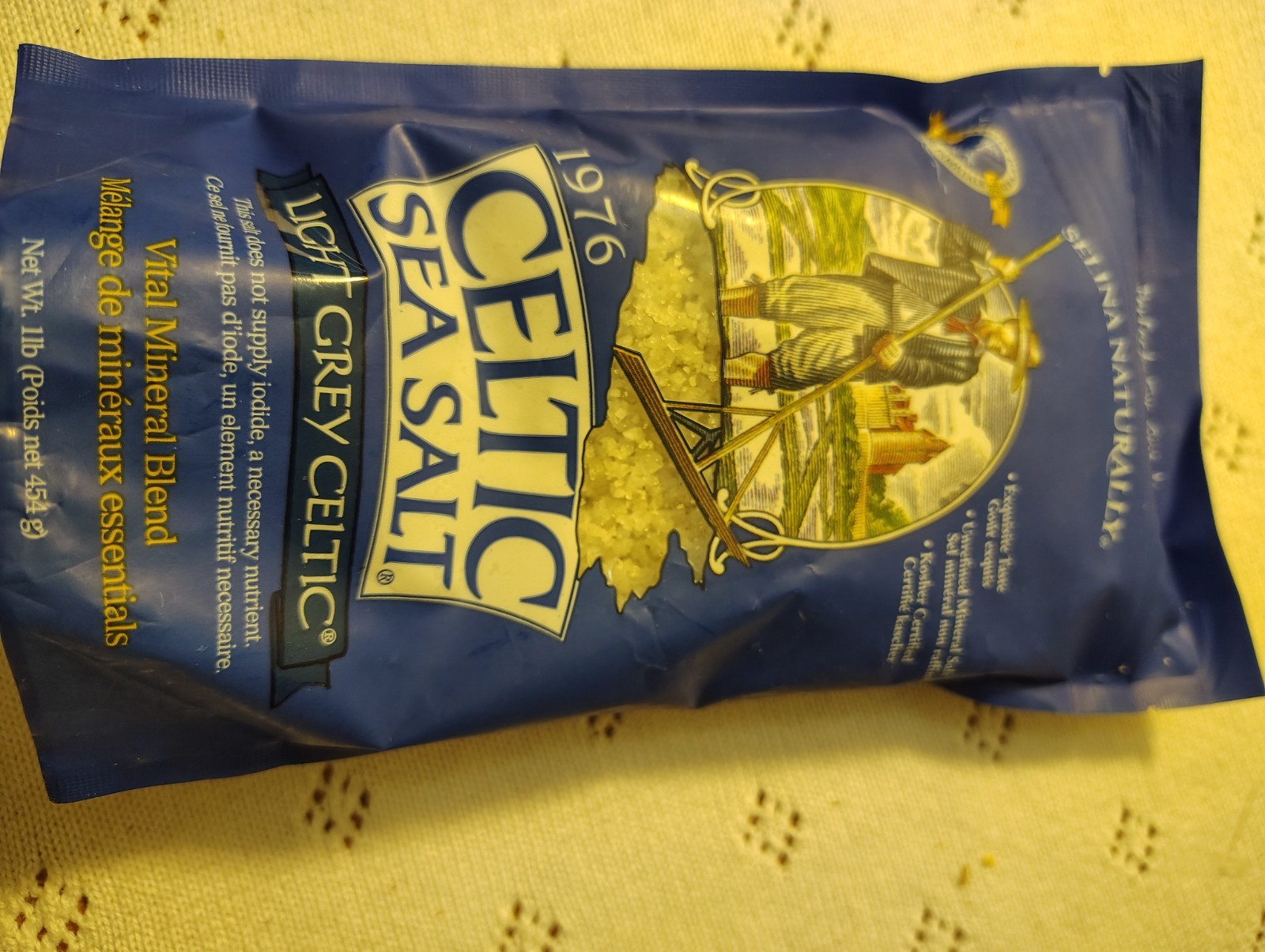 (2) Two Celtic Sea Salt Light Grey 1 lb Reseal Bag Additive Free Gourmet Flavor