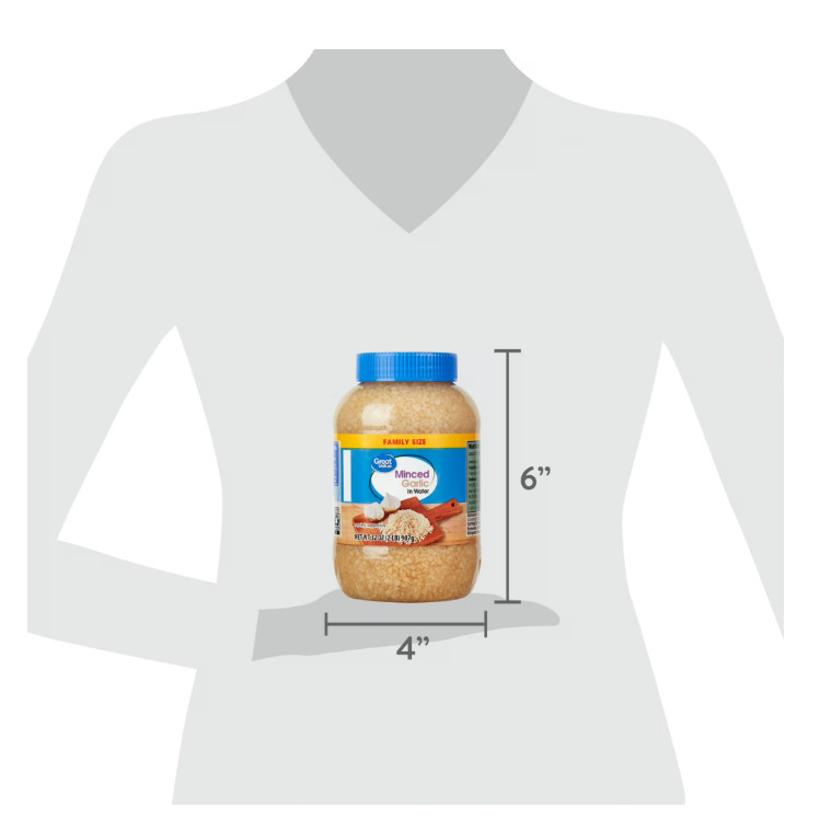 Great Value Family Size Minced Garlic in Water, 32 oz Jar