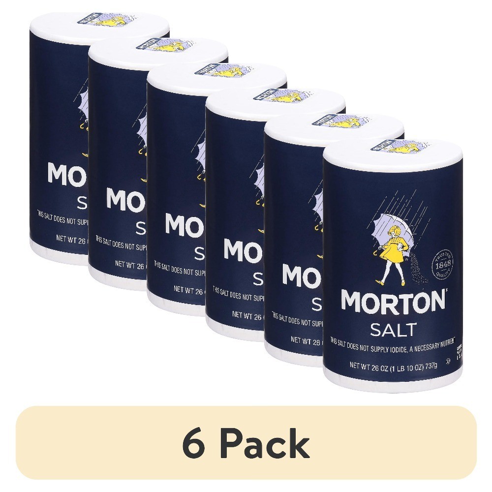 Non Iodized Plain Table Salt 26 oz Bulk Pack of 6
