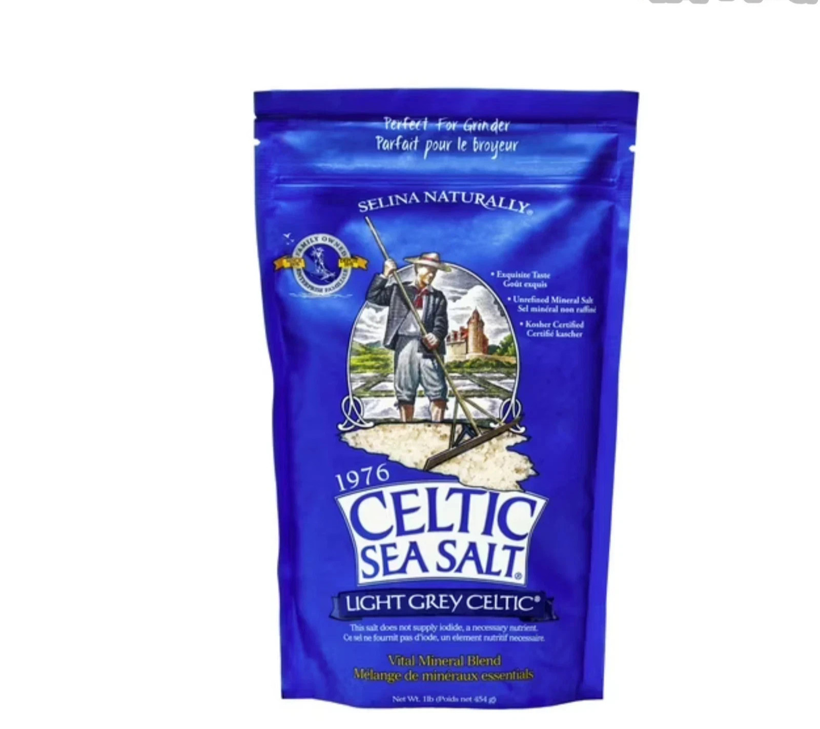 Light Grey Celtic Sea Salt 1 Pound Resealable Bag – free shipping