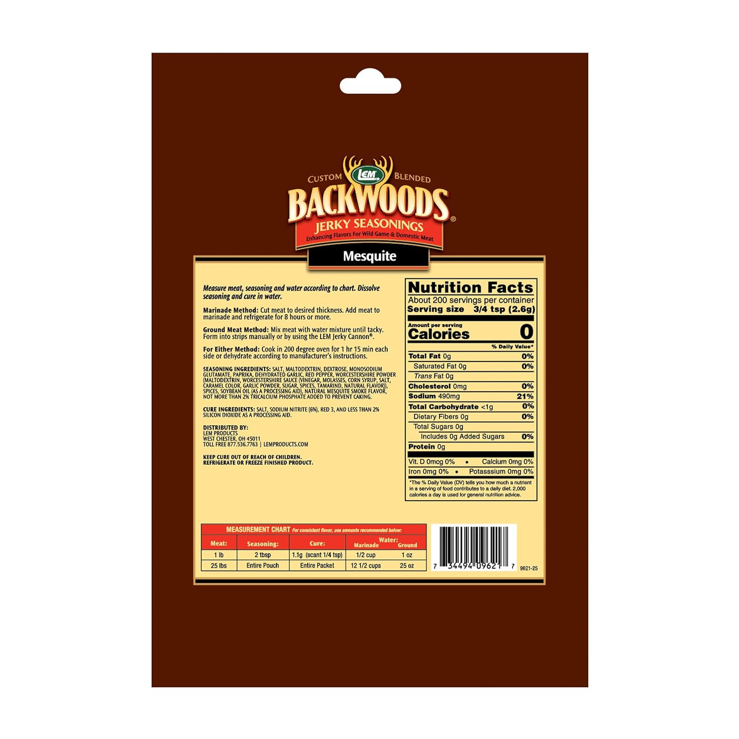 LEM Products Backwoods Mesquite Jerky Seasoning, Ideal for Wild Game and Domesti