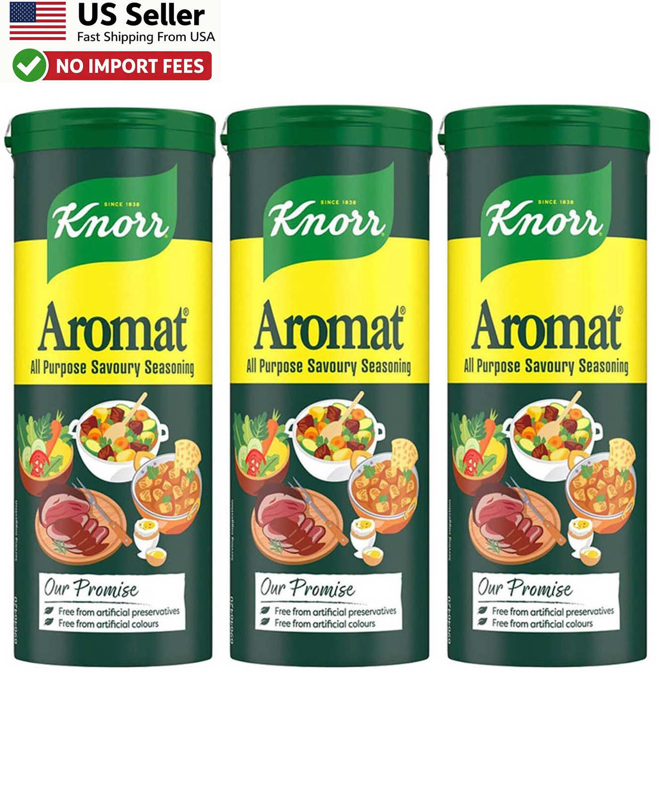 Knorr Aromat All Purpose Savory Seasoning 90g Pack of 3 Bulks Brand New FROM USA