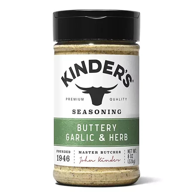 2 PK Kinder’s Buttery Garlic & Herb Seasoning, 8 oz LARGER BOTTLE!! EXP 11/2027+