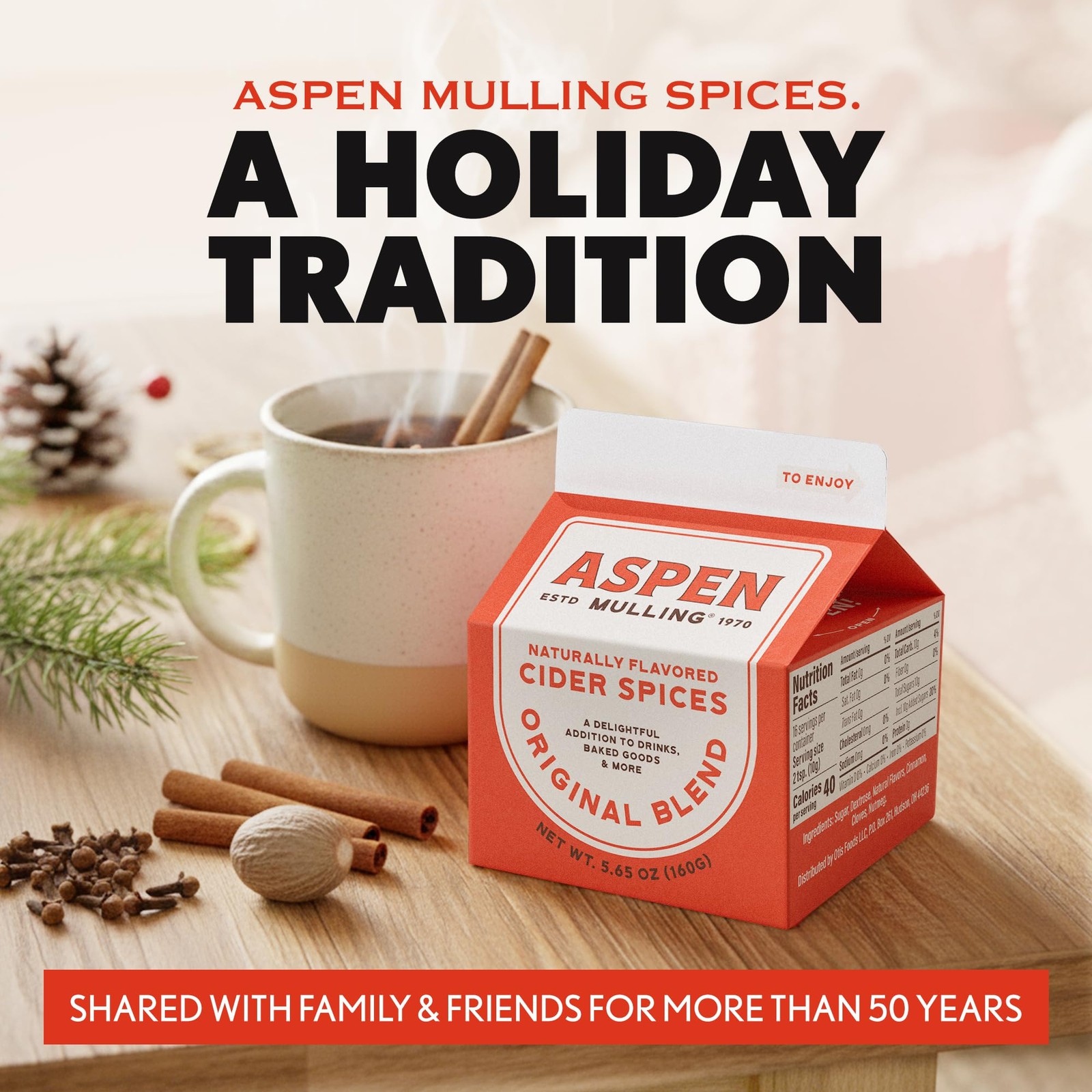 Aspen Mulling Cider Spices Original Blend. Cinnamon, Nutmeg, & Clove. Holiday…