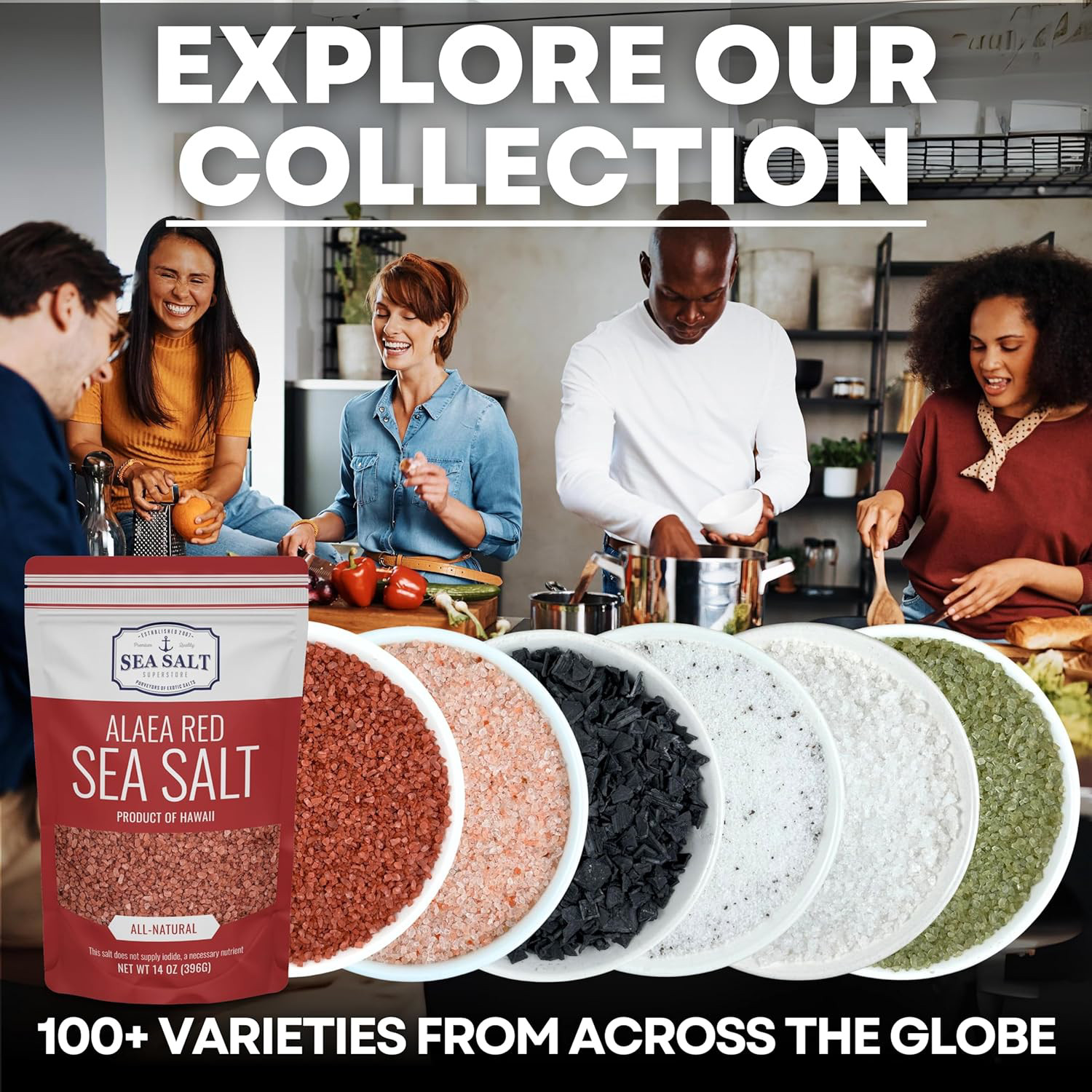 Black Salt, Hawaiian-Style Black Lava Sea Salt, Black Sea Salt with Activated &